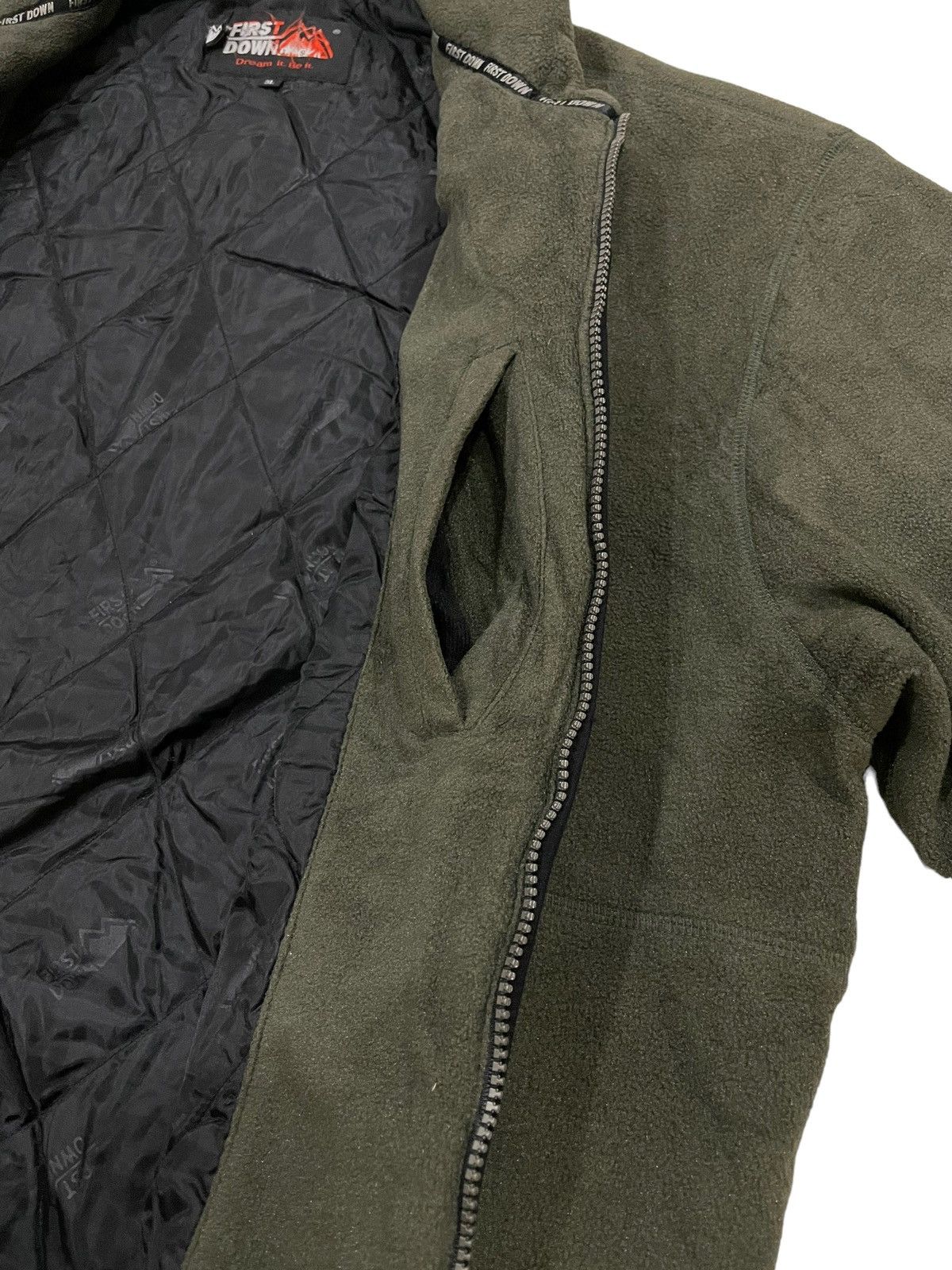 Other Y2K FIRST DOWN USA Fleece Sherpa Faux Zipped Jacket Size US XXL / EU 58 / 5 - 12 Thumbnail