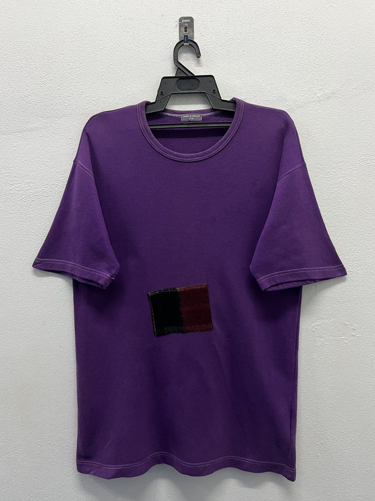 Comme des Garcons Homme × Japanese Brand × Vintage Comme des Garçons Homme AD2000 Purple T with Tartan Patch Size US L / EU 52-54 / 3 - 2 Thumbnail
