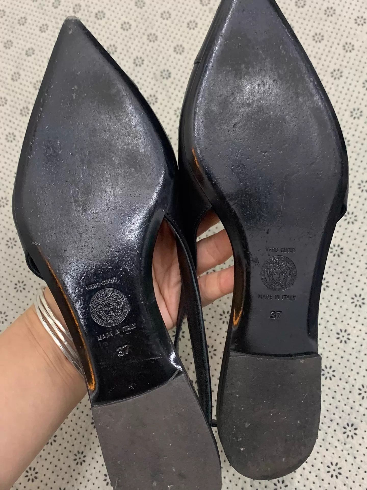 Versace Versace Black Pointed Toe Flat w/ Gold Pin 37 New Size US 6.5 / IT 36.5 - 5 Thumbnail