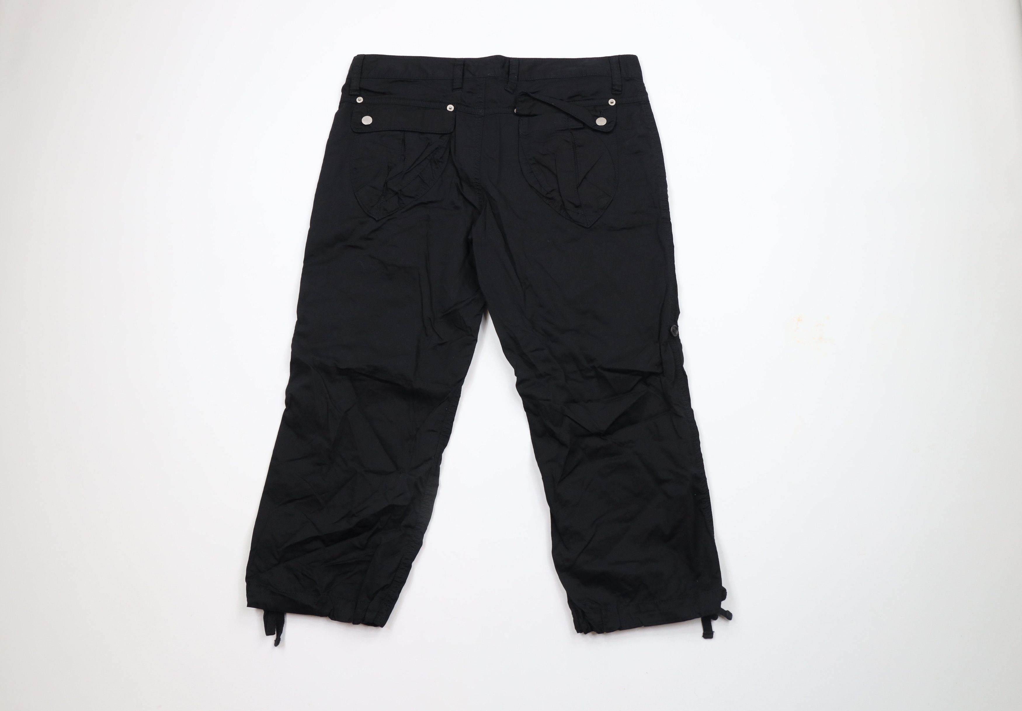 Armani Exchange × Vintage New Armani Exchange Roll Cuff Capris Shorts Black Cotton Size 31" - 8 Thumbnail