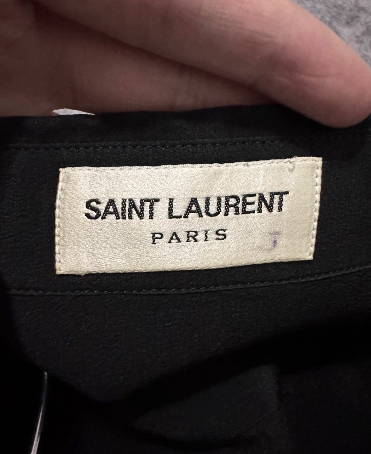 Saint Laurent Paris Saint Laurent (SLP) 18FW Matte Silk Satin Basic Black Shirt Size US XS / EU 42 / 0 - 5 Thumbnail