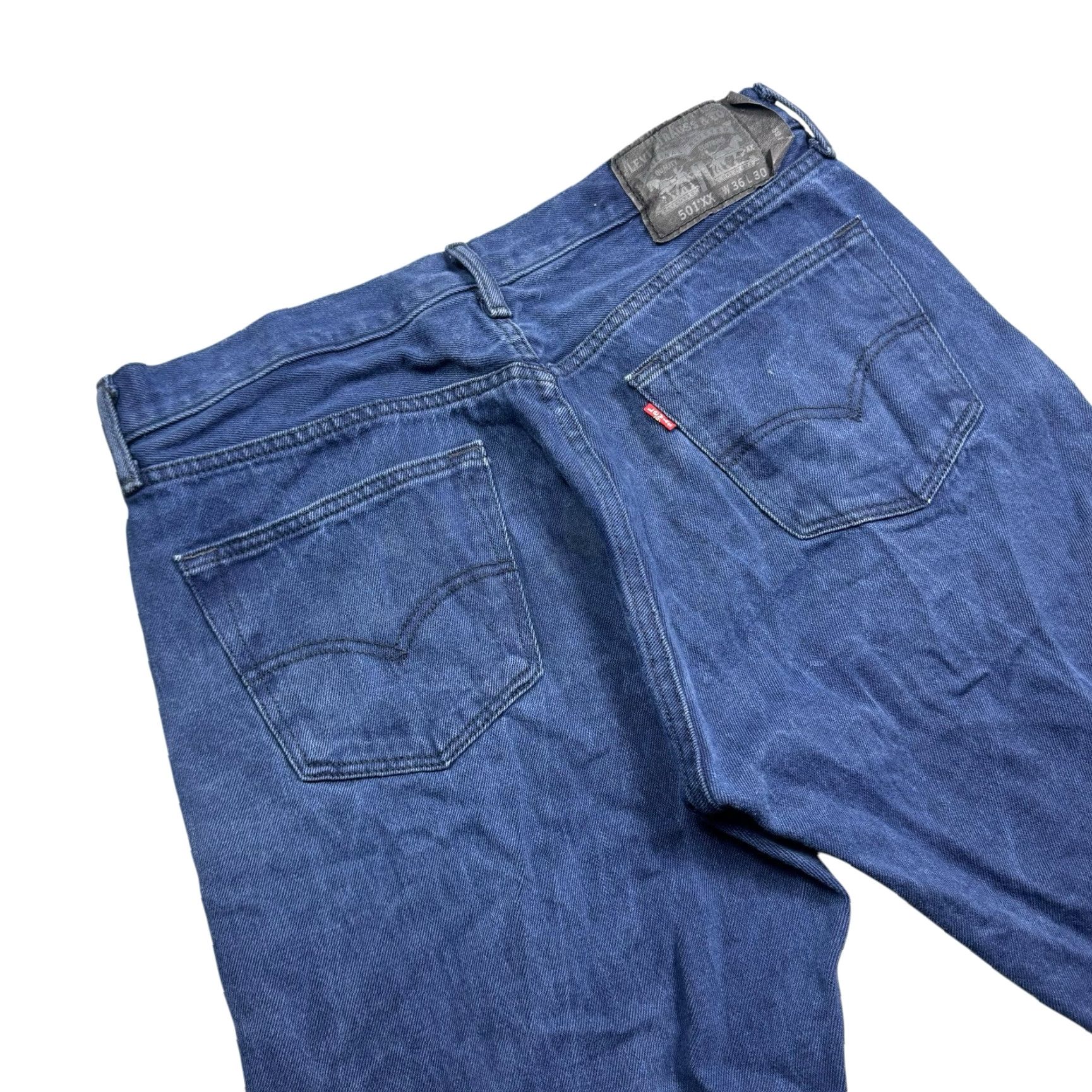 Levi's Levi's 501XX Jeans Mens 36x30 Dark Wash Button Fly Straight Grunge Baggy Midrise Jeans Mens Regular 34 Blue Denim USA 90s Cowboy Size US 36 / EU 52 - 3 Thumbnail