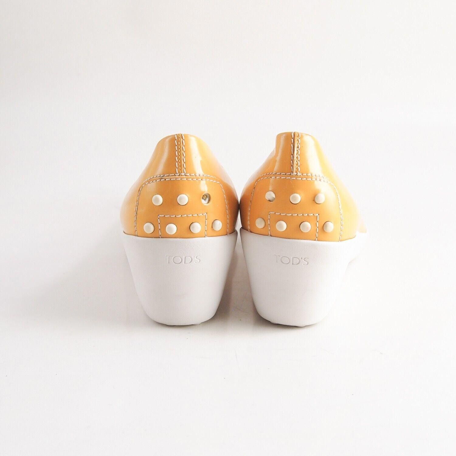 Tod's Tod's Wedge Loafers Square Toe Yellow Pat Leather EU 36 US 6 Size US 6 / IT 36 - 5 Thumbnail