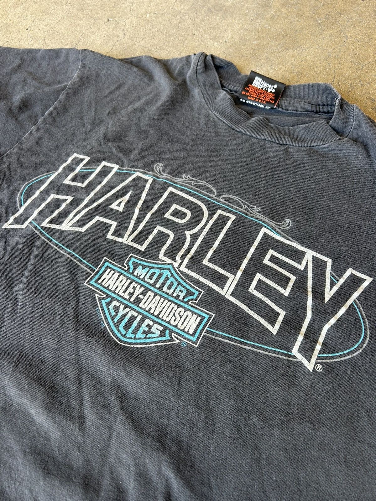 Harley Davidson Faded Black Single-Stitch Harley Tee Size US M / EU 48-50 / 2 - 2 Thumbnail