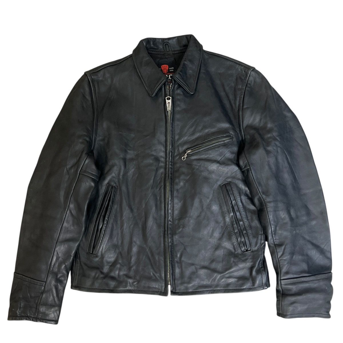 Genuine Leather 🔥 R.B.C LEGEND STEERHIDE REAL LEATHER CAFE RACER JACKET Size US S / EU 44-46 / 1 - 18 Thumbnail