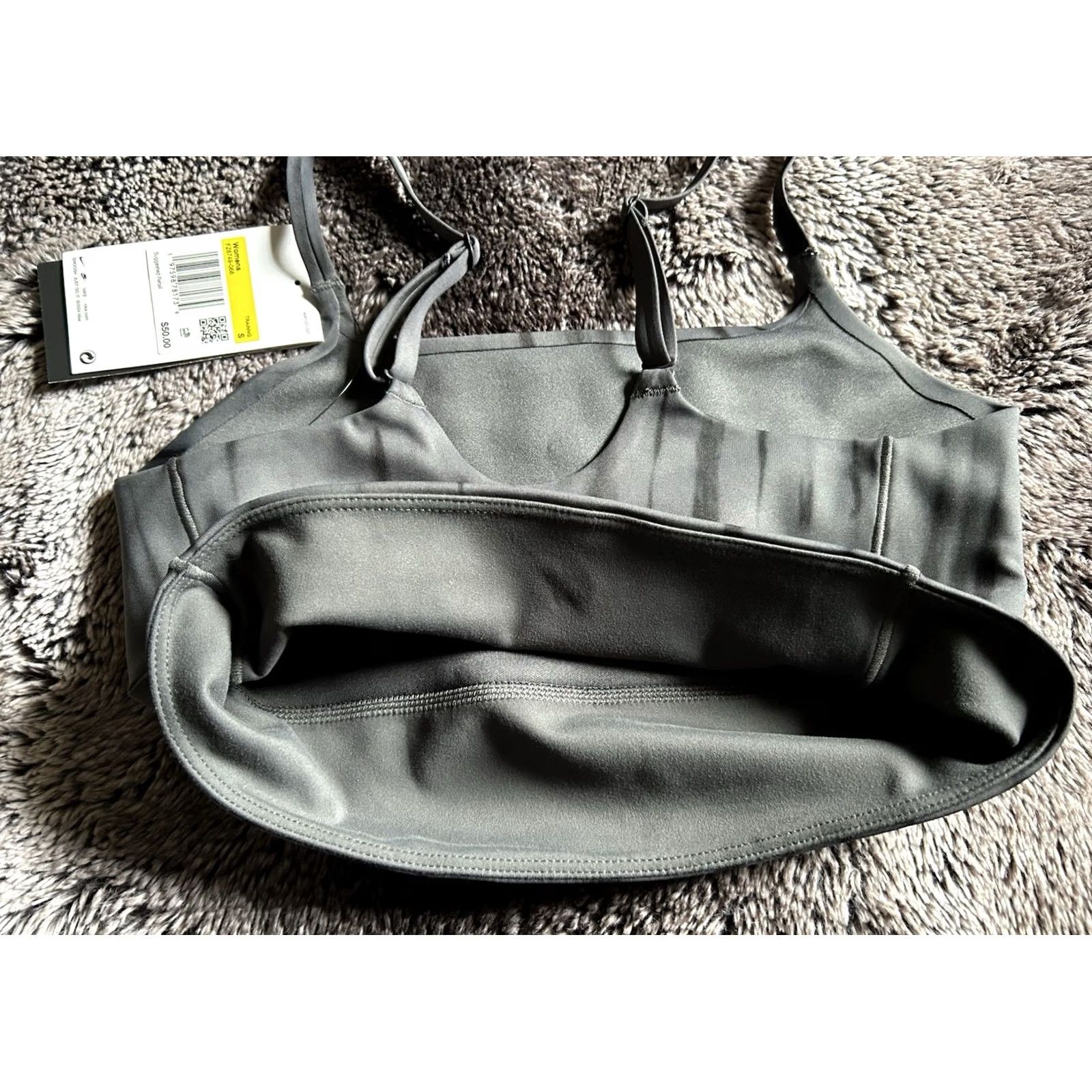 Nike Nike One Women’s Light Support Longline Printed Sports Bra Gray Size S Gray Nike Dri-FIT Activewear Sports Bra Womens Size ONE SIZE - 3 Thumbnail