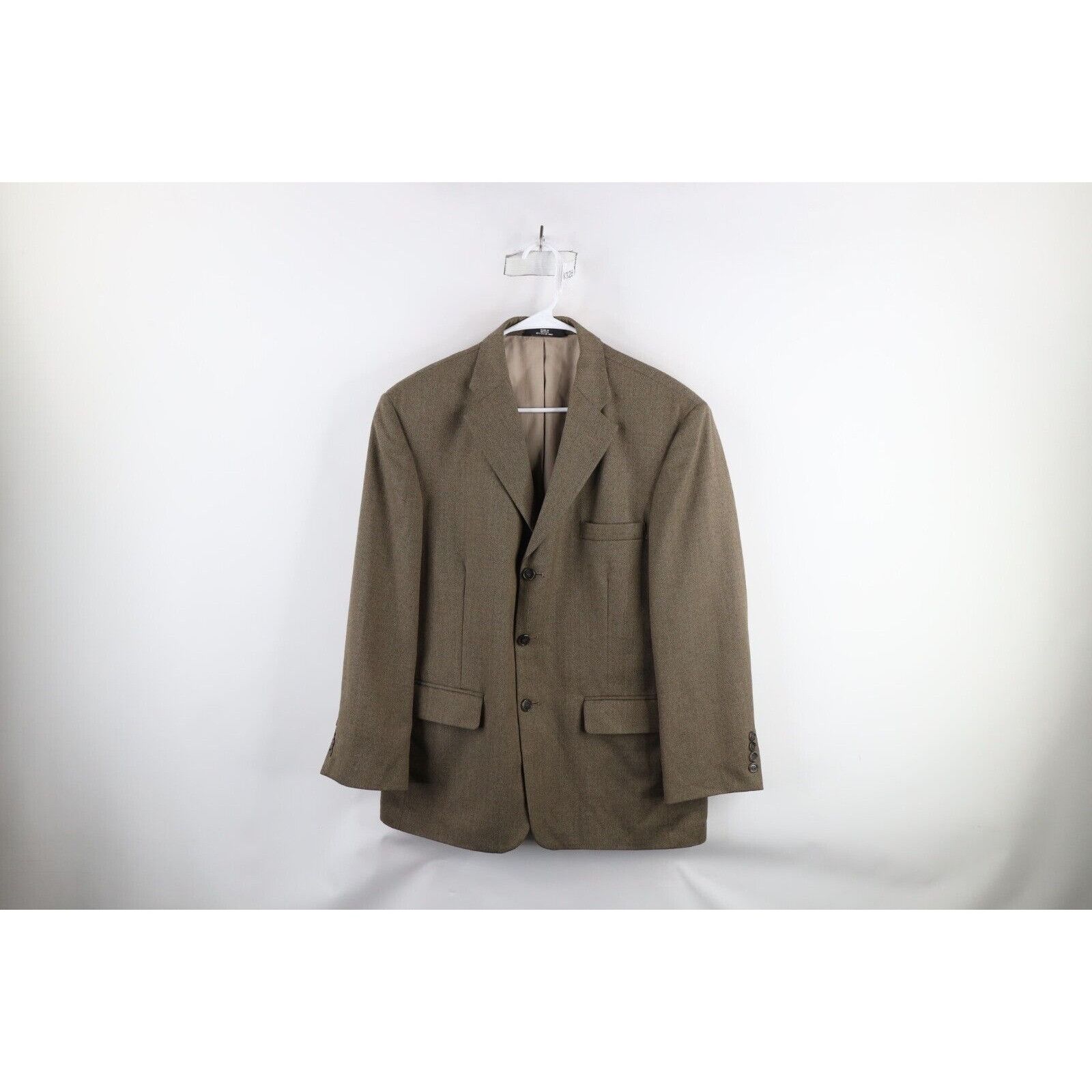 Vintage Vintage 90s Streetwear Wool Herringbone Blazer Jacket Size 40S - 1 Thumbnail