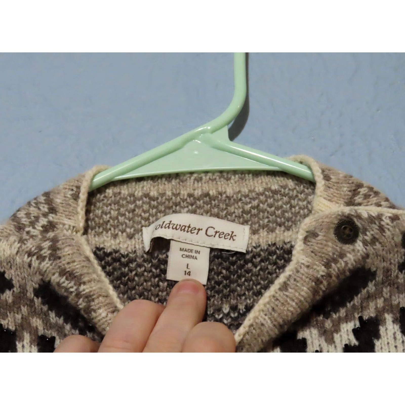Coldwater Creek Coldwater Creek Sweater Womens L Nordic Beaded Crewneck Buttoned Knit Ivory Size L / US 10 / IT 46 - 5 Thumbnail