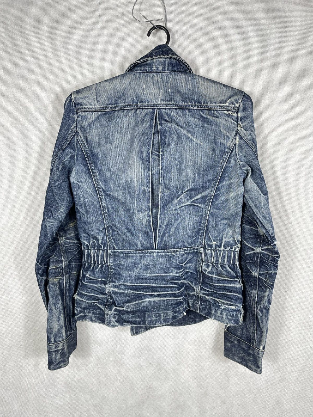 Diesel × If Six Was Nine × Le Grande Bleu (L.G.B.) Y2K Diesel Distressed Denim Jacket Coat Zip Up 00s 2000s Size M / US 6-8 / IT 42-44 - 9 Thumbnail