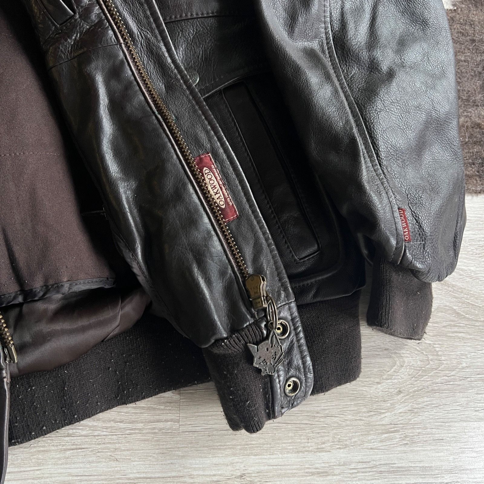 Genuine Leather Oakwood Flying Bikes Leather Cowhide Biker Jacket 9882AC Size US XL / EU 56 / 4 - 11 Thumbnail