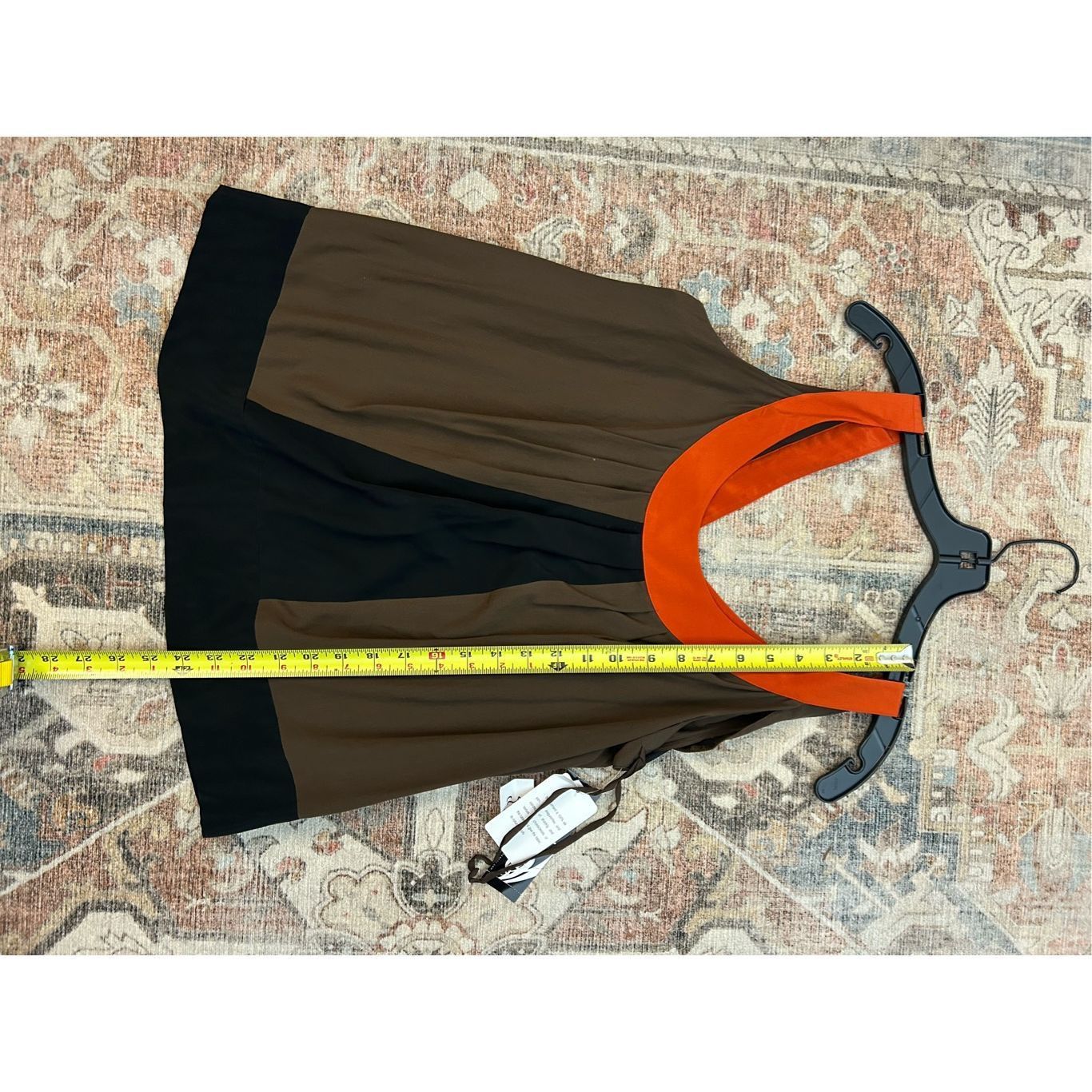 Nine West Nine West NWT Silk Brown Orange Black Sleeveless Blouse, Sz Size M / US 6-8 / IT 42-44 - 2 Thumbnail