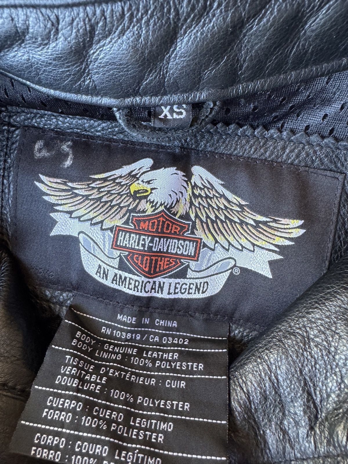 Harley Davidson HARLEY DAVIDSON 2005 Leather Patch Jacket Size XS Size XS / US 0-2 / IT 36-38 - 10 Thumbnail