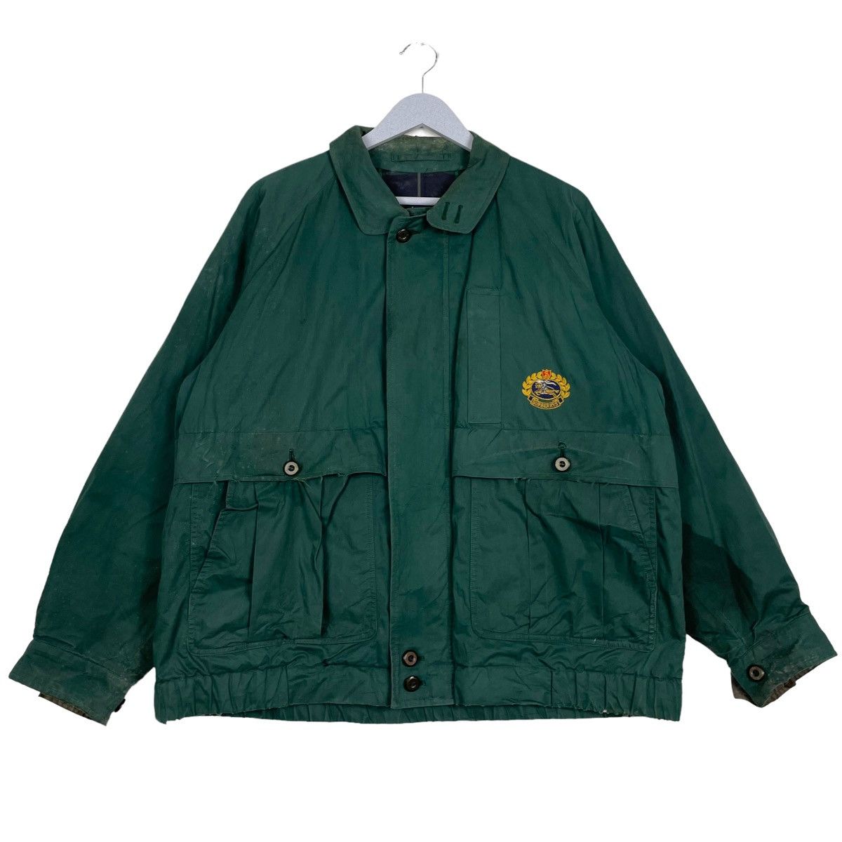 Burberry × Burberry Prorsum 💥80s BURBERRYS PRORSUMS GREEN COTTON JACKET Size US L / EU 52-54 / 3 - 1 Thumbnail