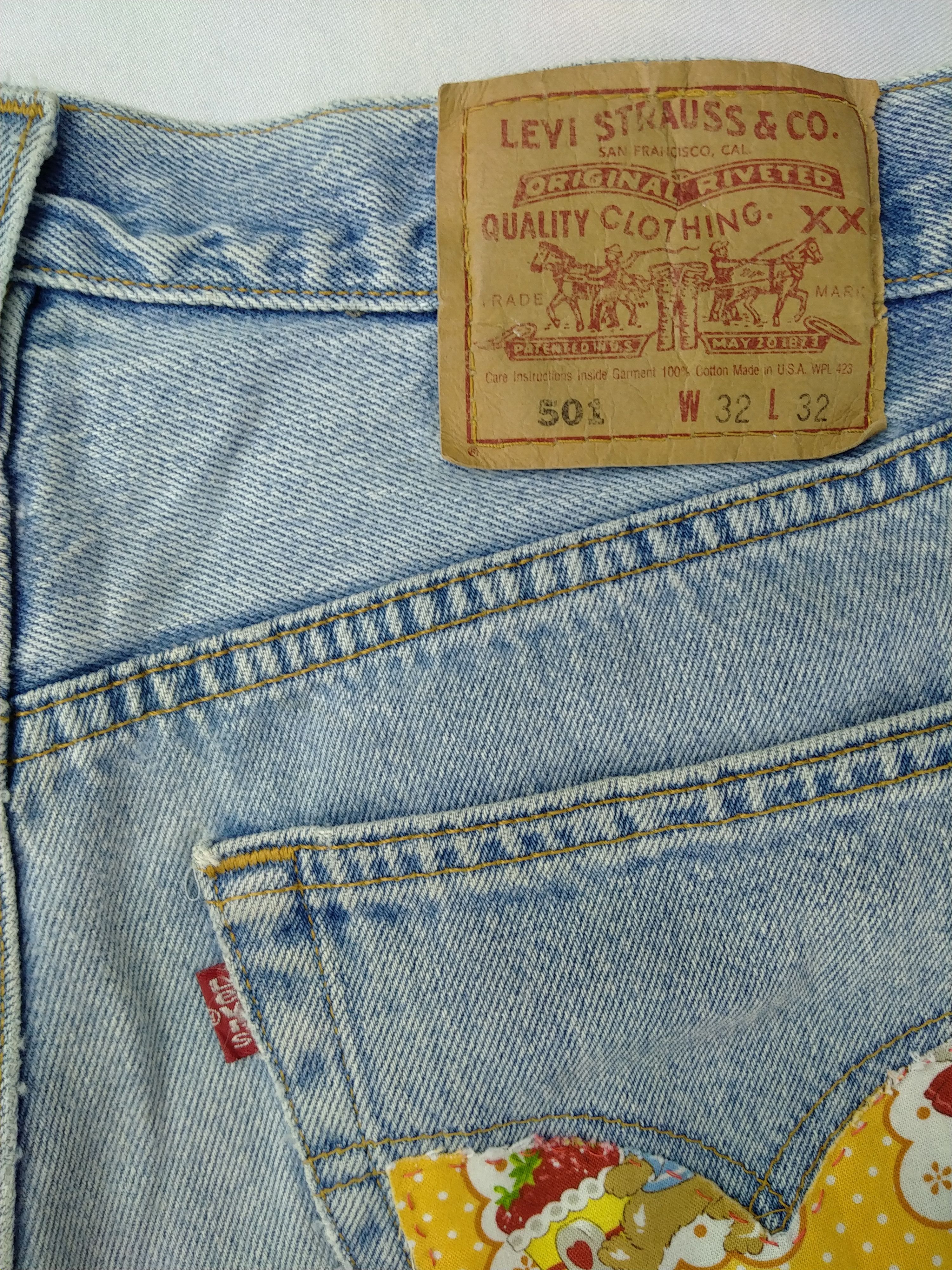 Levi's Light Wash Vintage Levi's 501 Patchwork USA Denim -JN509 Size US 31 - 9 Thumbnail