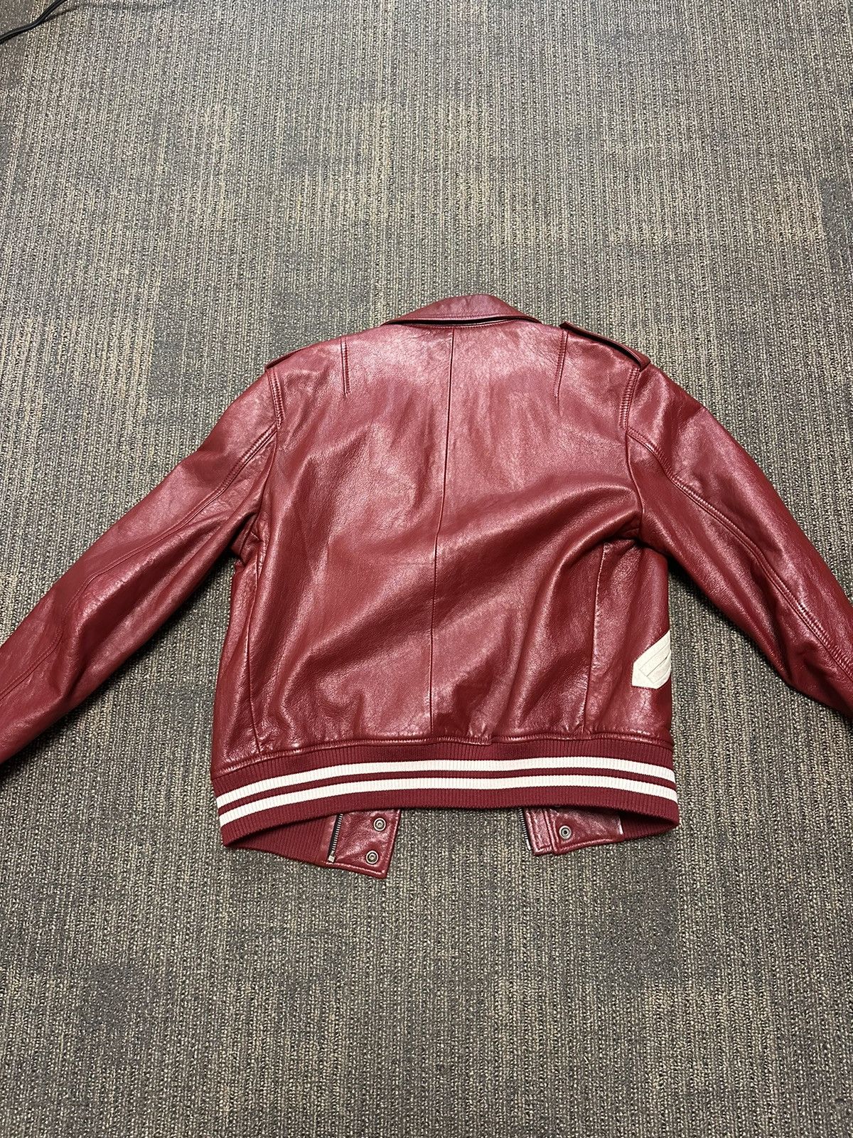 Saint Laurent Paris Saint Laurent Red Leather Varsity Jacket Size US M / EU 48-50 / 2 - 4 Thumbnail