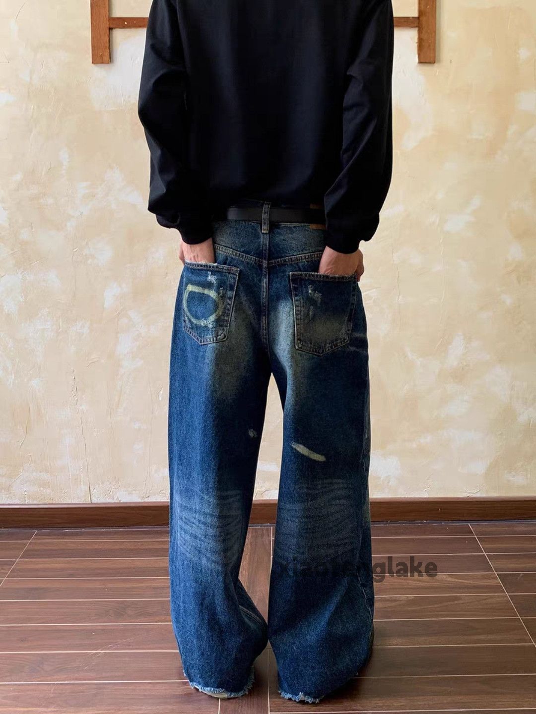 Jean ltx vintage washed faded loose baggy hiphop jeans Size US 34 / EU 50 - 5 Thumbnail