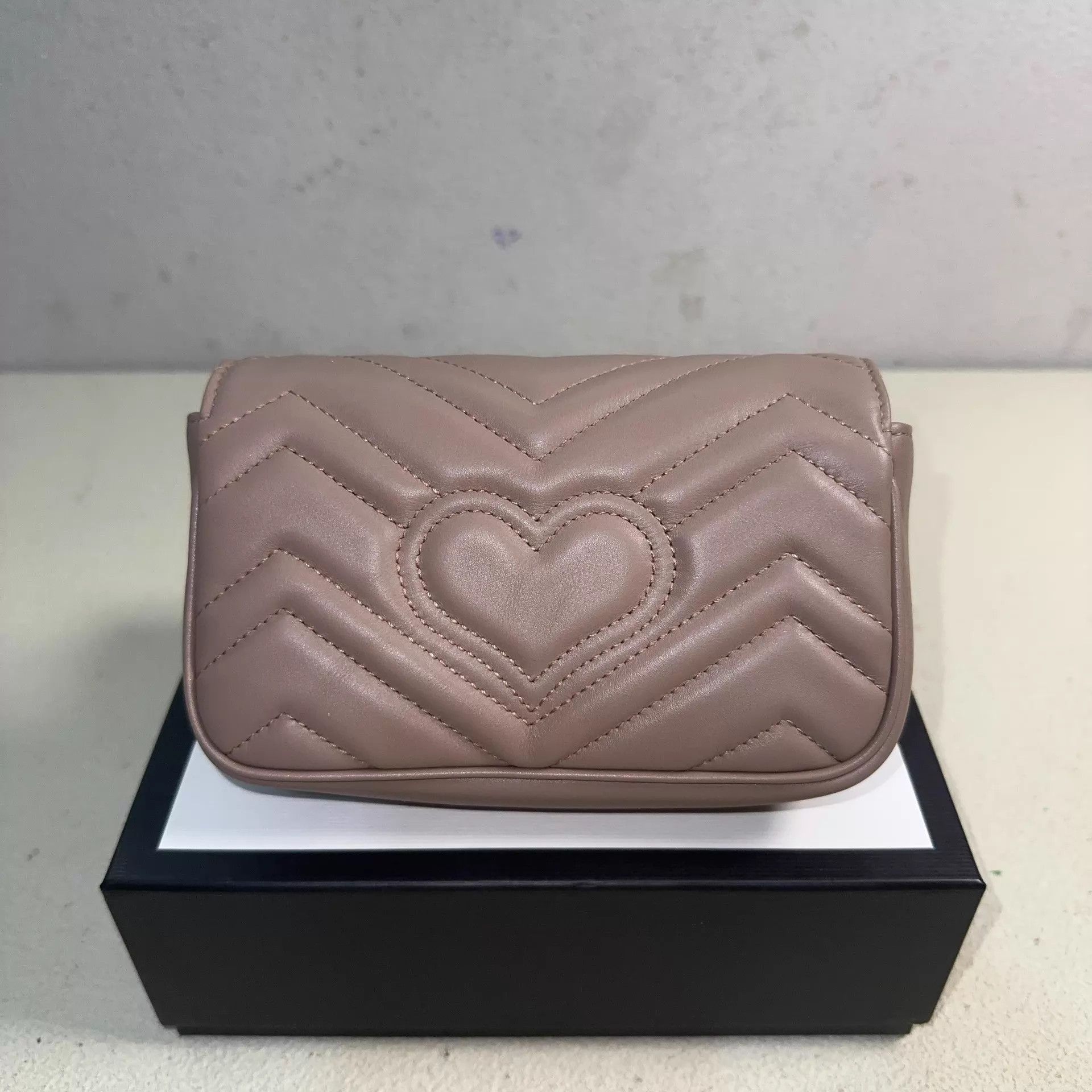 Gucci GUCCI GG Marmont mini Beige leather chain bag Size ONE SIZE - 2 Thumbnail