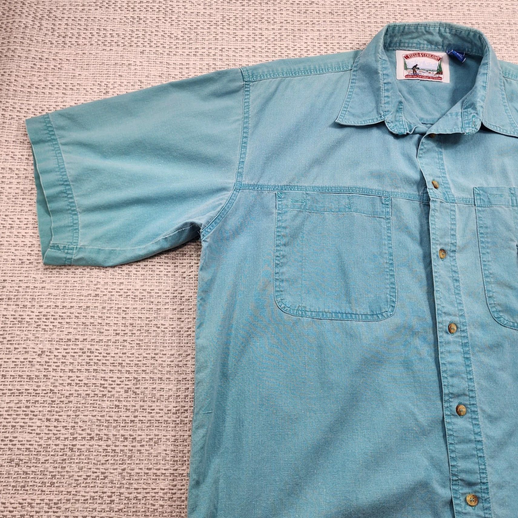 Vintage VINTAGE Field & Stream Shirt Mens L Blue Fishing Outdoors Button Up Graphic Print Embroidered Pockets Fisherman Size US L / EU 52-54 / 3 - 6 Thumbnail