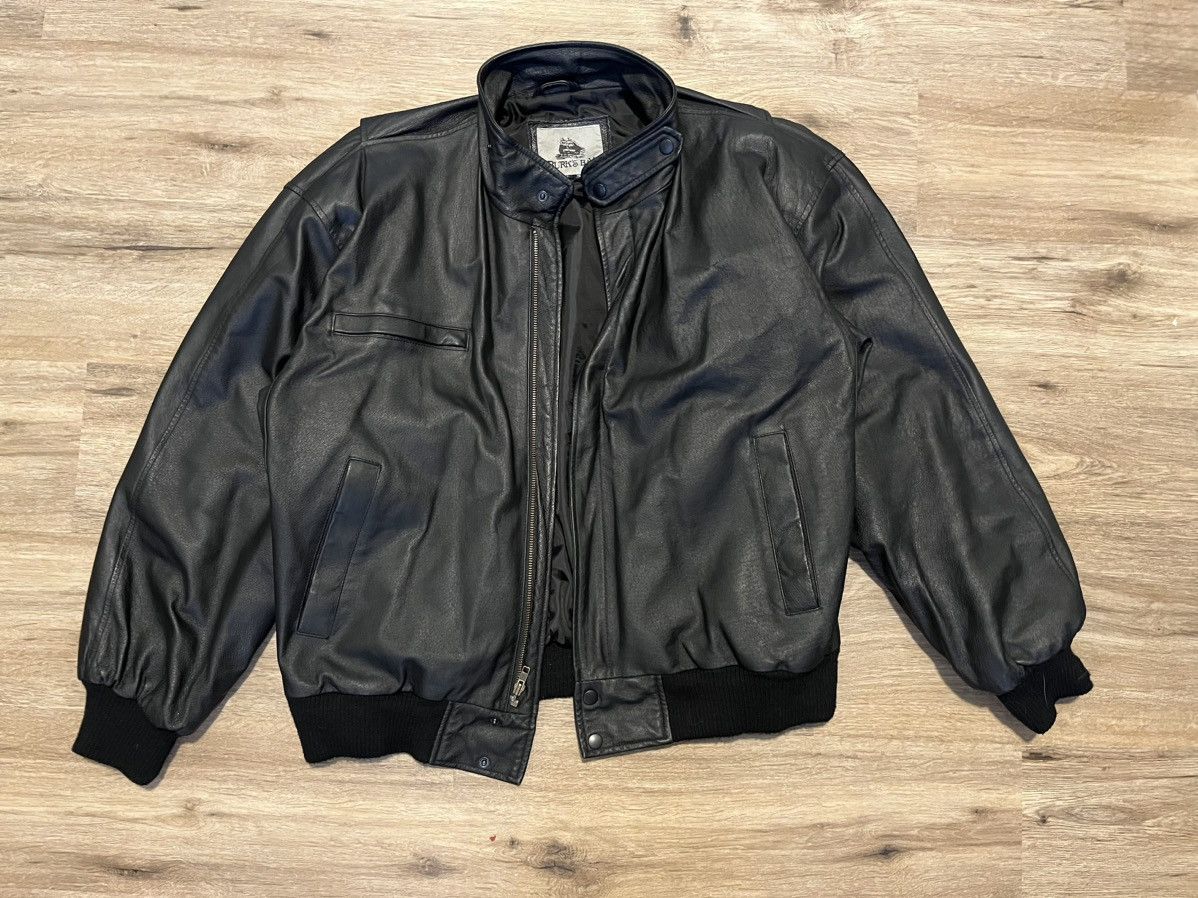 image of Bomber Jacket Burk’S Bay Acdelco Leather Bomber in Black, Men's (Size XL)