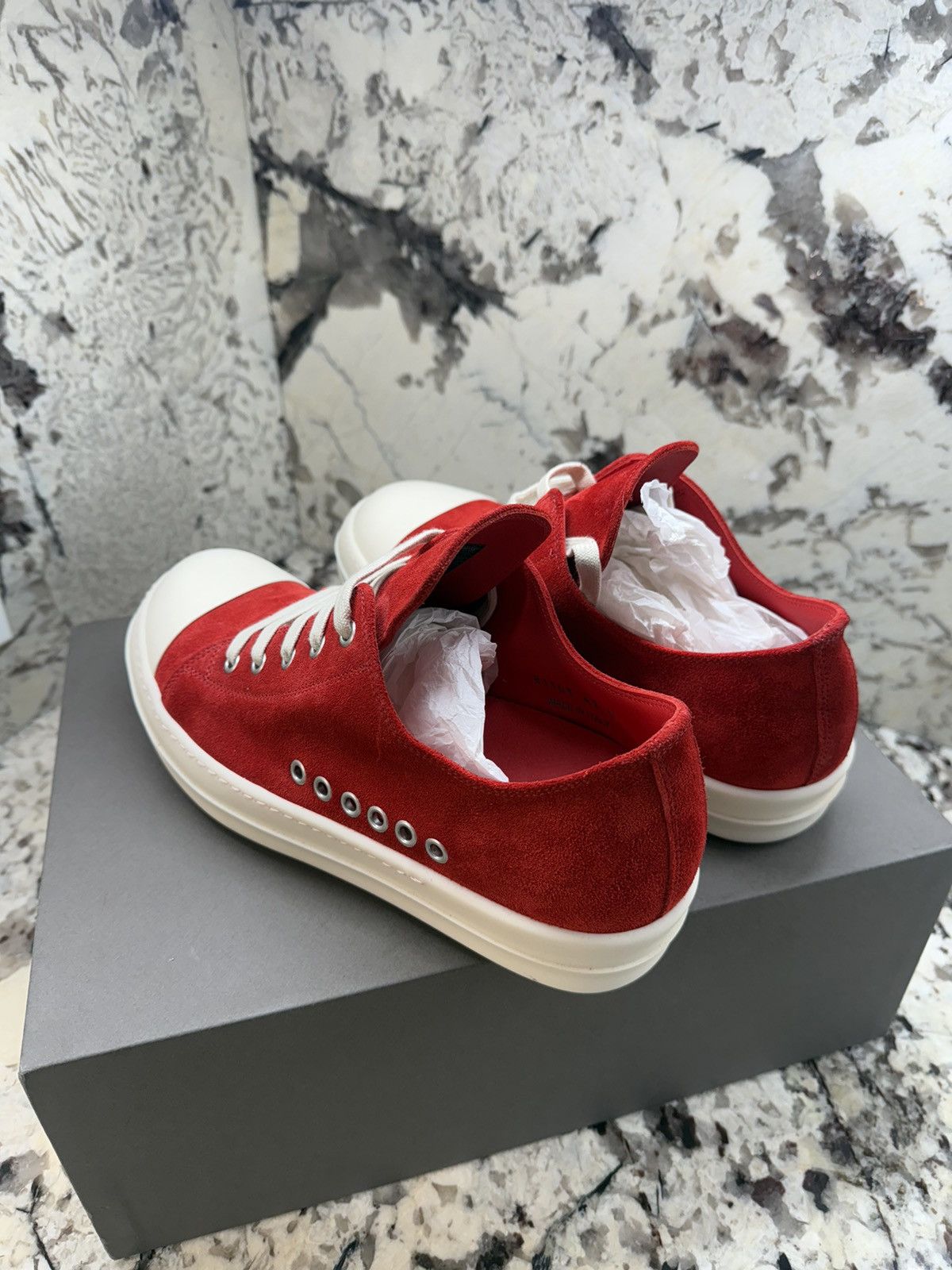 Rick Owens Rick Owens Extreme Lo Red Suede Trainers Size 41 Size US 8 / EU 41 - 6 Thumbnail