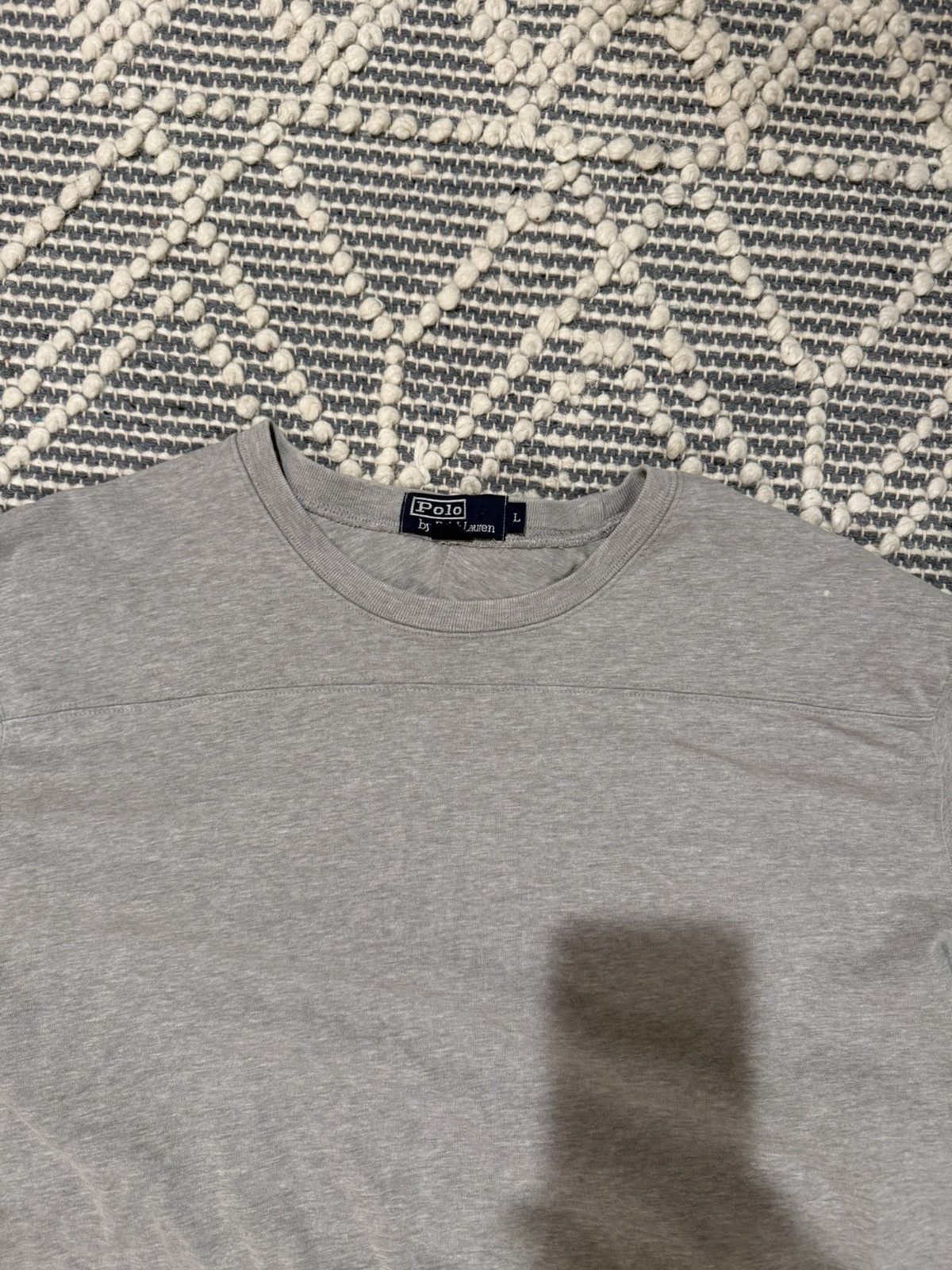 Polo Ralph Lauren Gray football top long sleeve shirt cotton grey Size US L / EU 52-54 / 3 - 2 Thumbnail