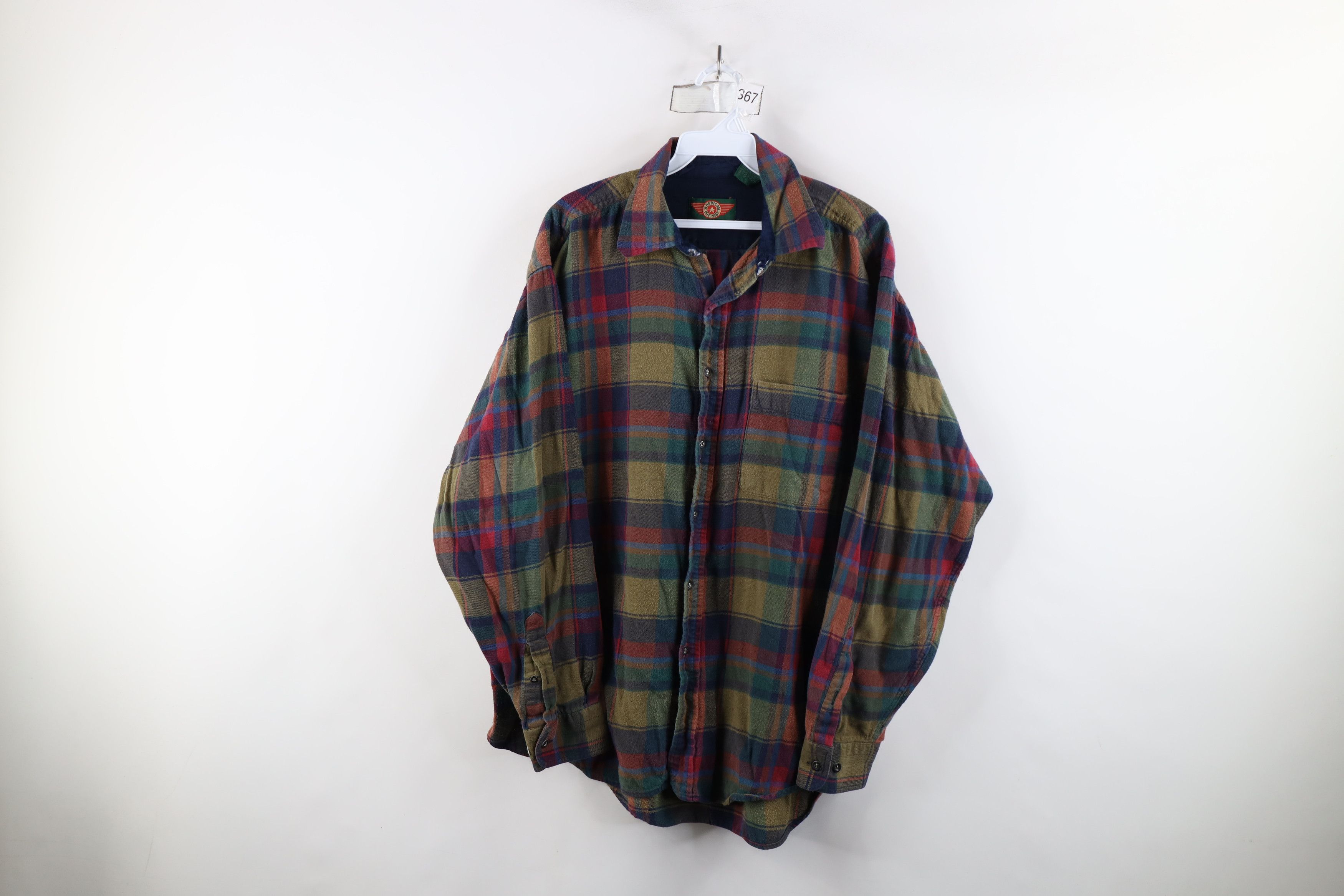 Vintage Vintage 90s Streetwear Rainbow Plaid Flannel Button Shirt Size US M / EU 48-50 / 2 - 1 Thumbnail
