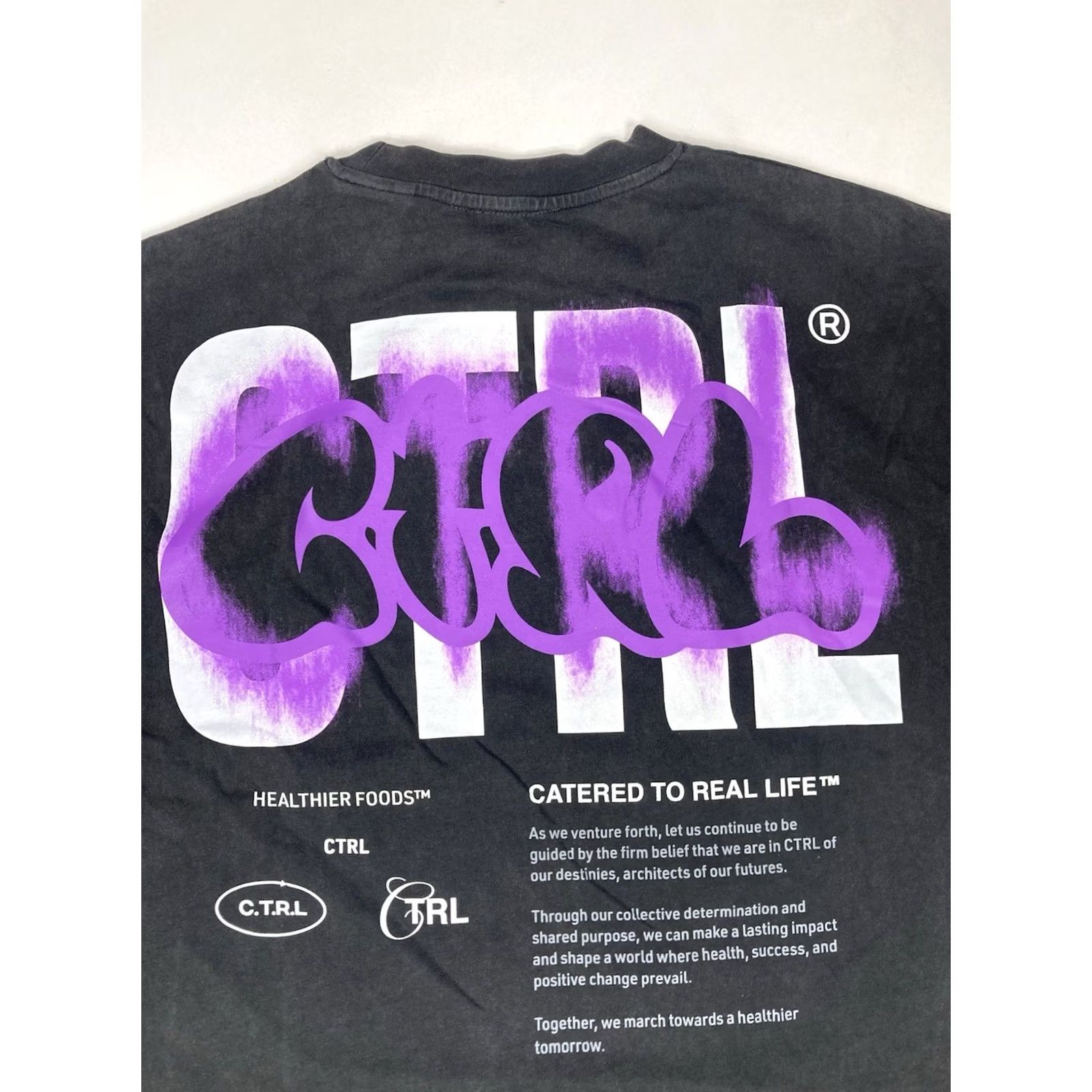 Vintage CTRL Catered to Real Life Graphic T-shirt Men L Oversized Black Short Sleeve Size US L / EU 52-54 / 3 - 2 Thumbnail
