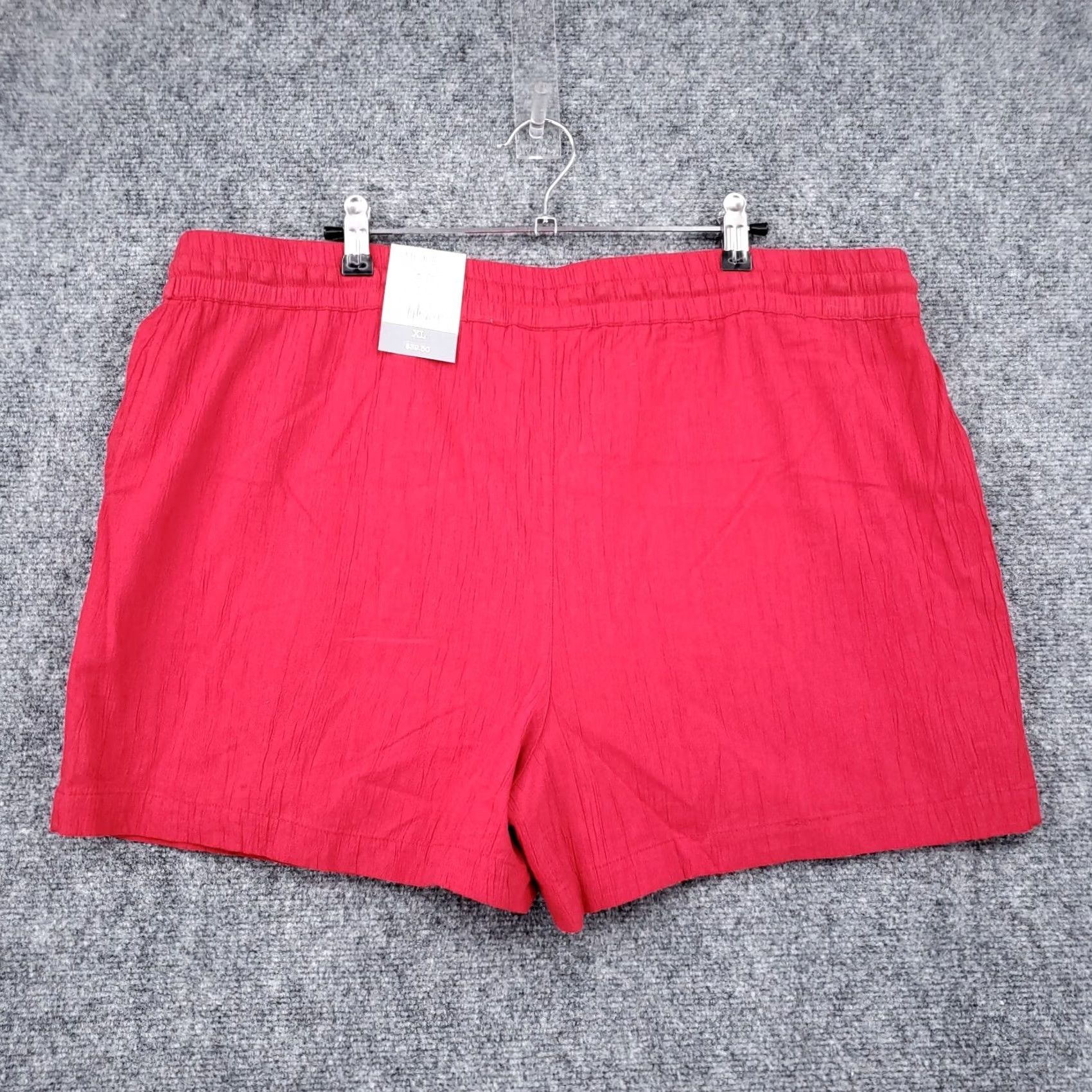 Vintage Style&co. Shorts Women XL Red Mid Rise Pull On Casual NWT Short Size 40" / US 18 - 2 Thumbnail