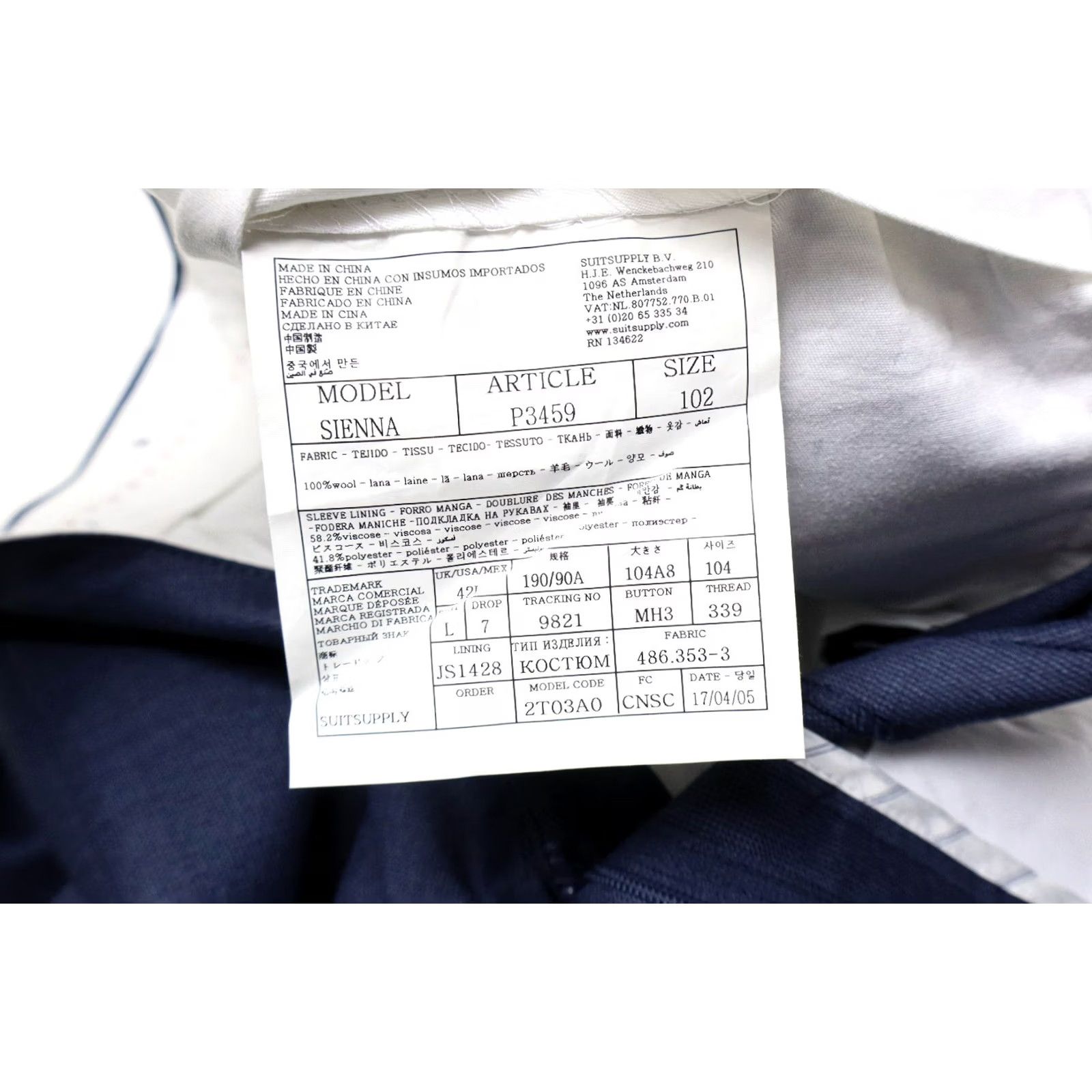 Suitsupply Suitsupply Suit Mens UK 42 Sienna Trousers Men Navy Pure Wool Zip Fly Pleated Size US 42 / EU 58 - 7 Thumbnail