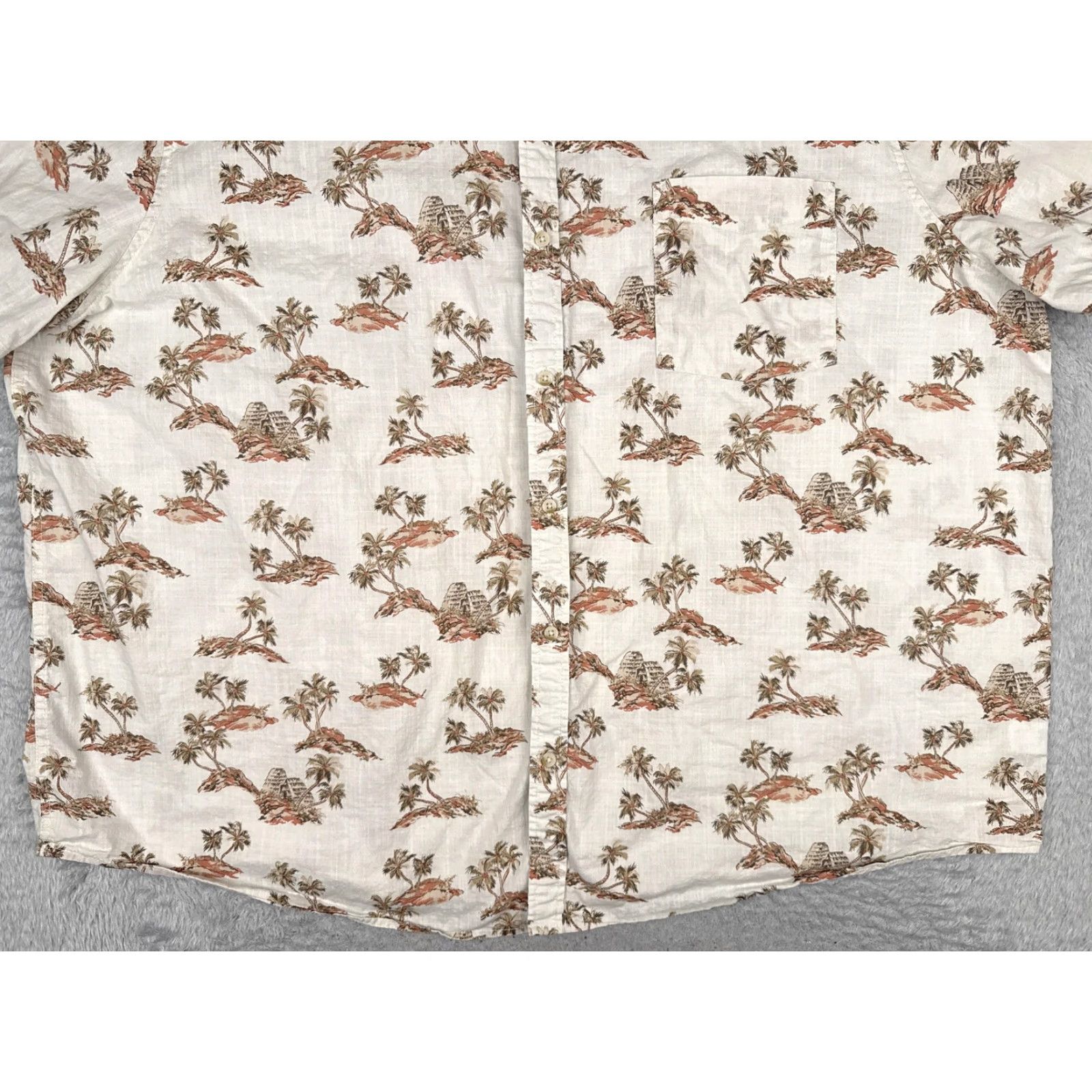 Vintage Mutual Weave Shirt Mens 4XL White Short Sleeve Hawaiian Button Up Palm Tree Size US XXL / EU 58 / 5 - 5 Thumbnail