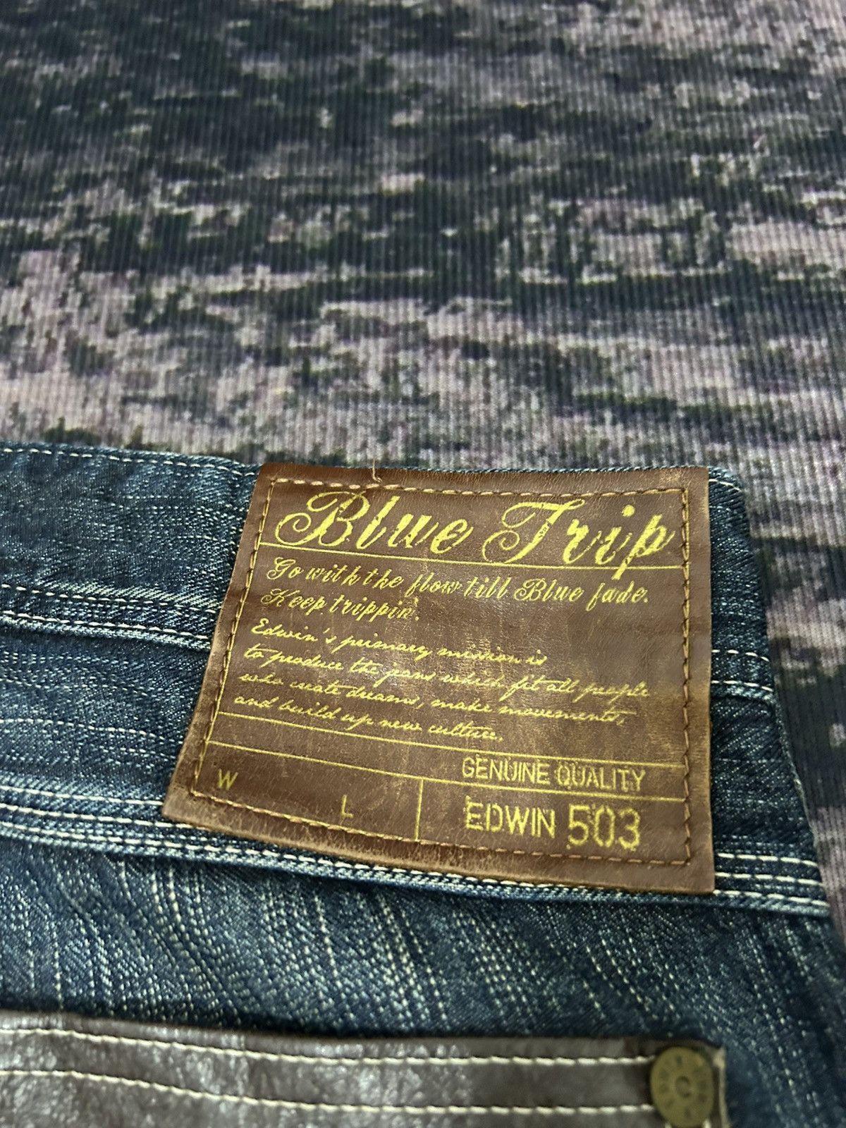 Edwin Vintage Wash Edwin 503 Blue Trip Distressed Carpenter Jeans Size US 34 / EU 50 - 11 Thumbnail