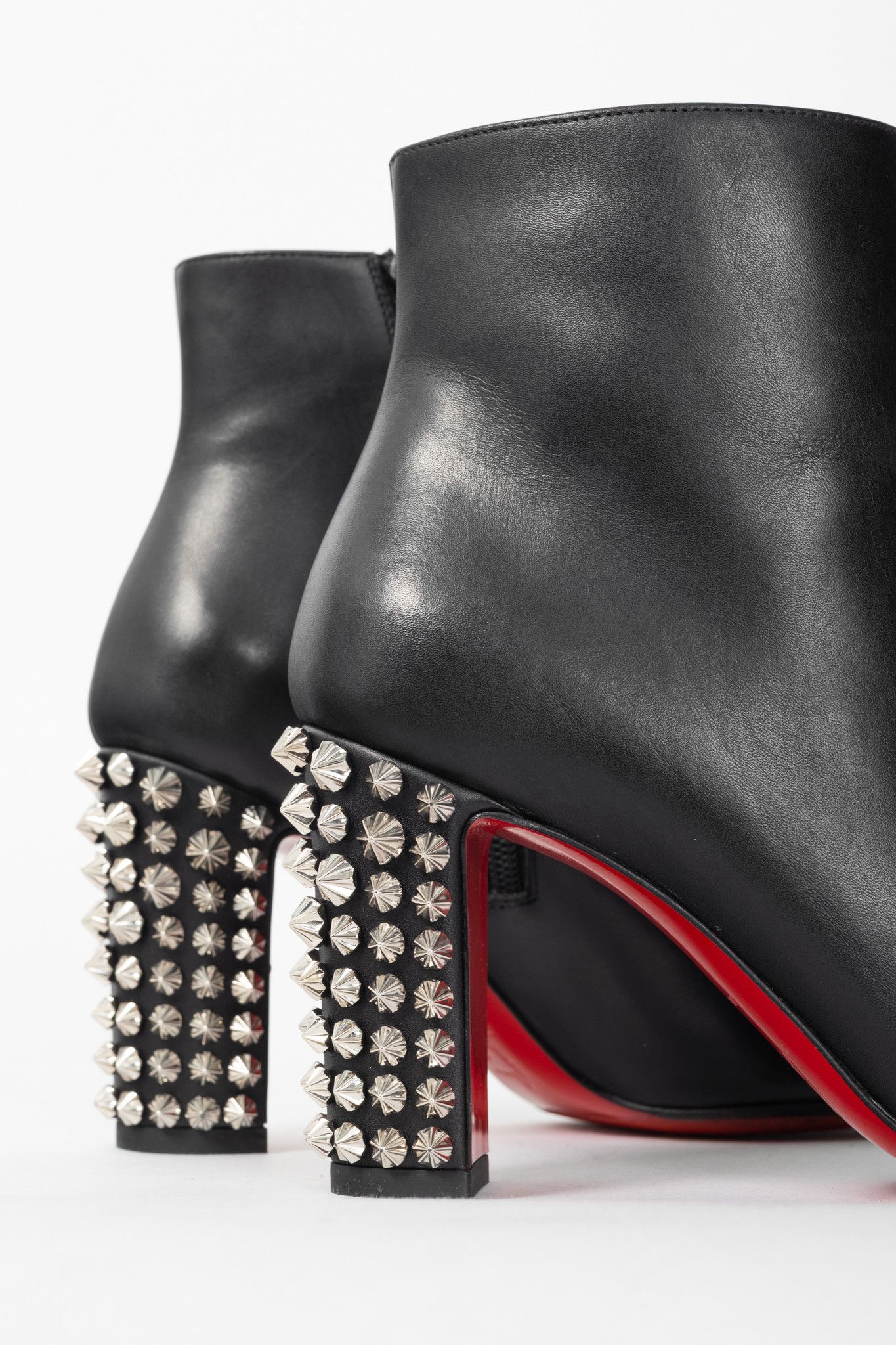 Christian Louboutin Christian Louboutin Suzi Folk 85 Leather Studded-Heel Boots Size US 4.5 / IT 34.5 - 7 Thumbnail