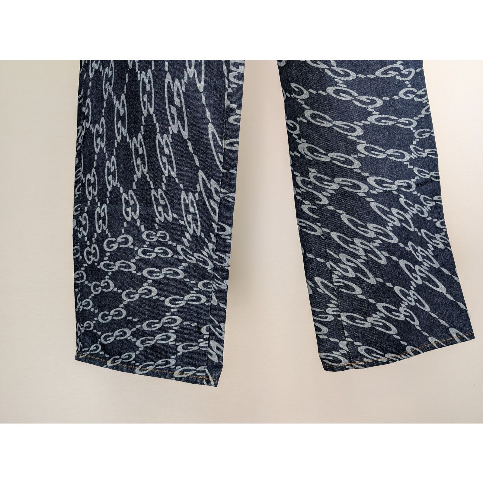Gucci o1rshd1 ECO Org GG Distorted Laser Pant in Dark Blue Size US 32 / EU 48 - 3 Thumbnail