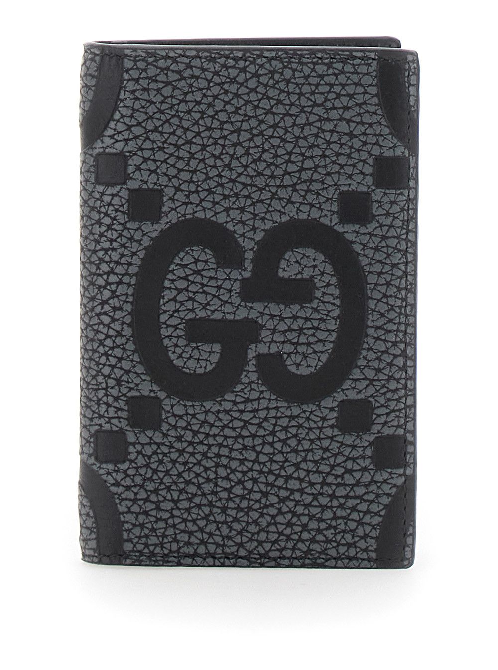 Gucci 'Jumbo' Grey Card Holder with Maxi Double G Logo on the Front in Grained Leather Man Size ONE SIZE - 1 Thumbnail