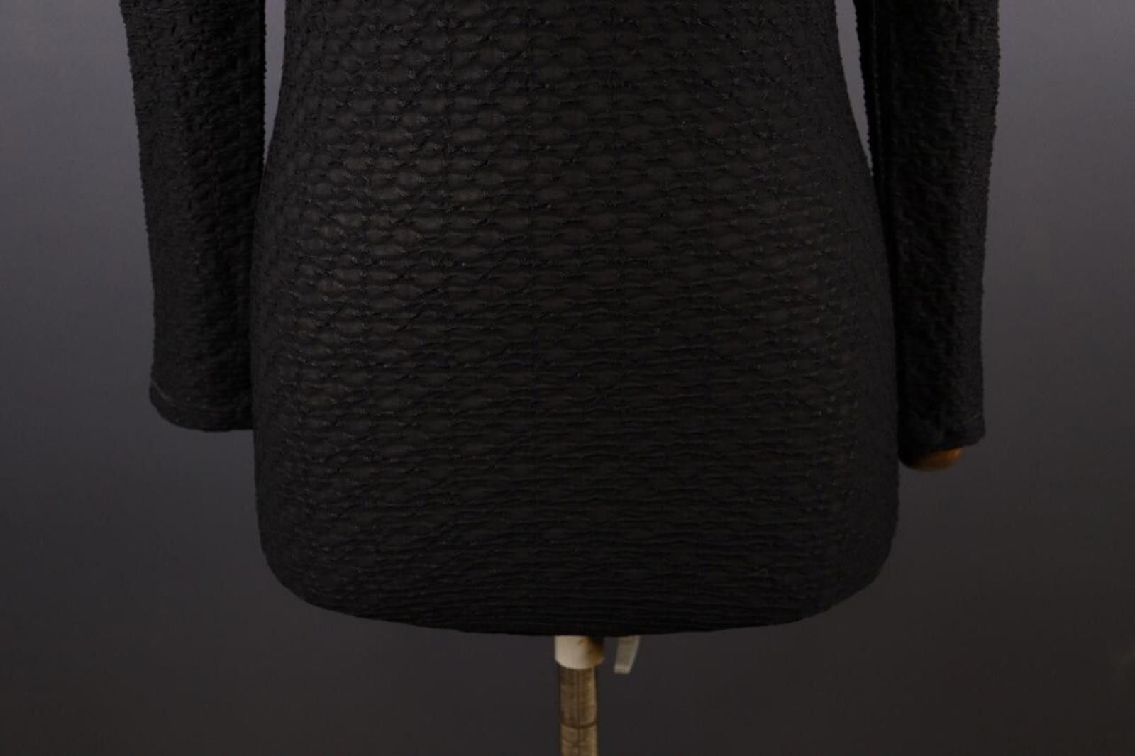 Armani Collezioni Armani Collezioni Black Ribbed Long Sleeve Top Shirt Size 36 Size M / US 6-8 / IT 42-44 - 3 Thumbnail