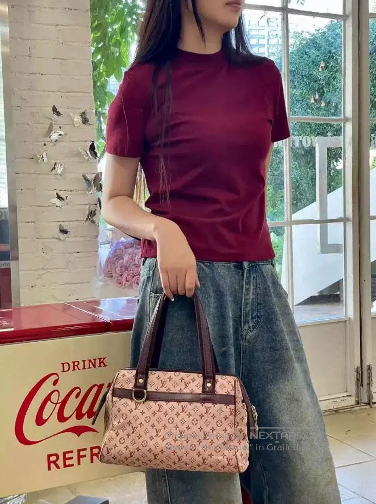 Louis Vuitton Louis Vuitton Pink Denim Logo Boston Bag. Size ONE SIZE - 2 Thumbnail