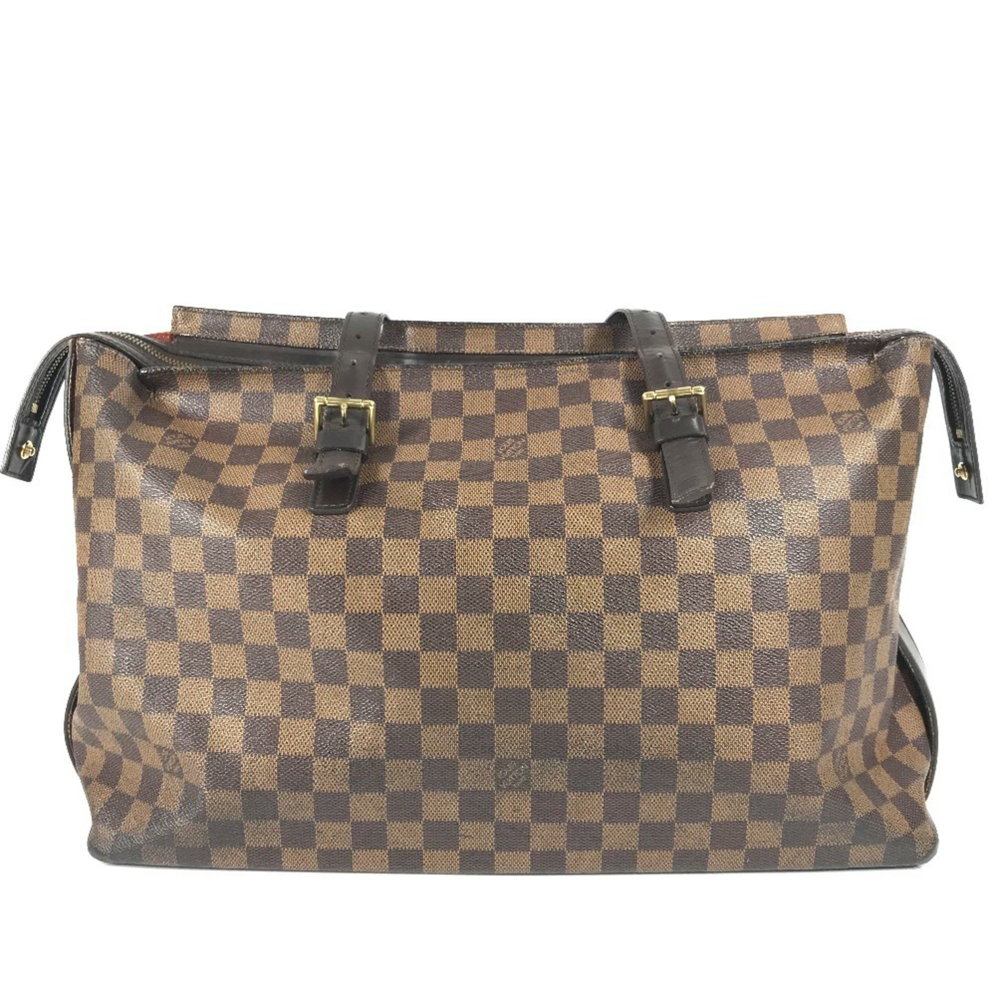 Louis Vuitton N51119 Damier Chelsea Tote Bag Shoulder Canvas Men's Women's Ebene Brown