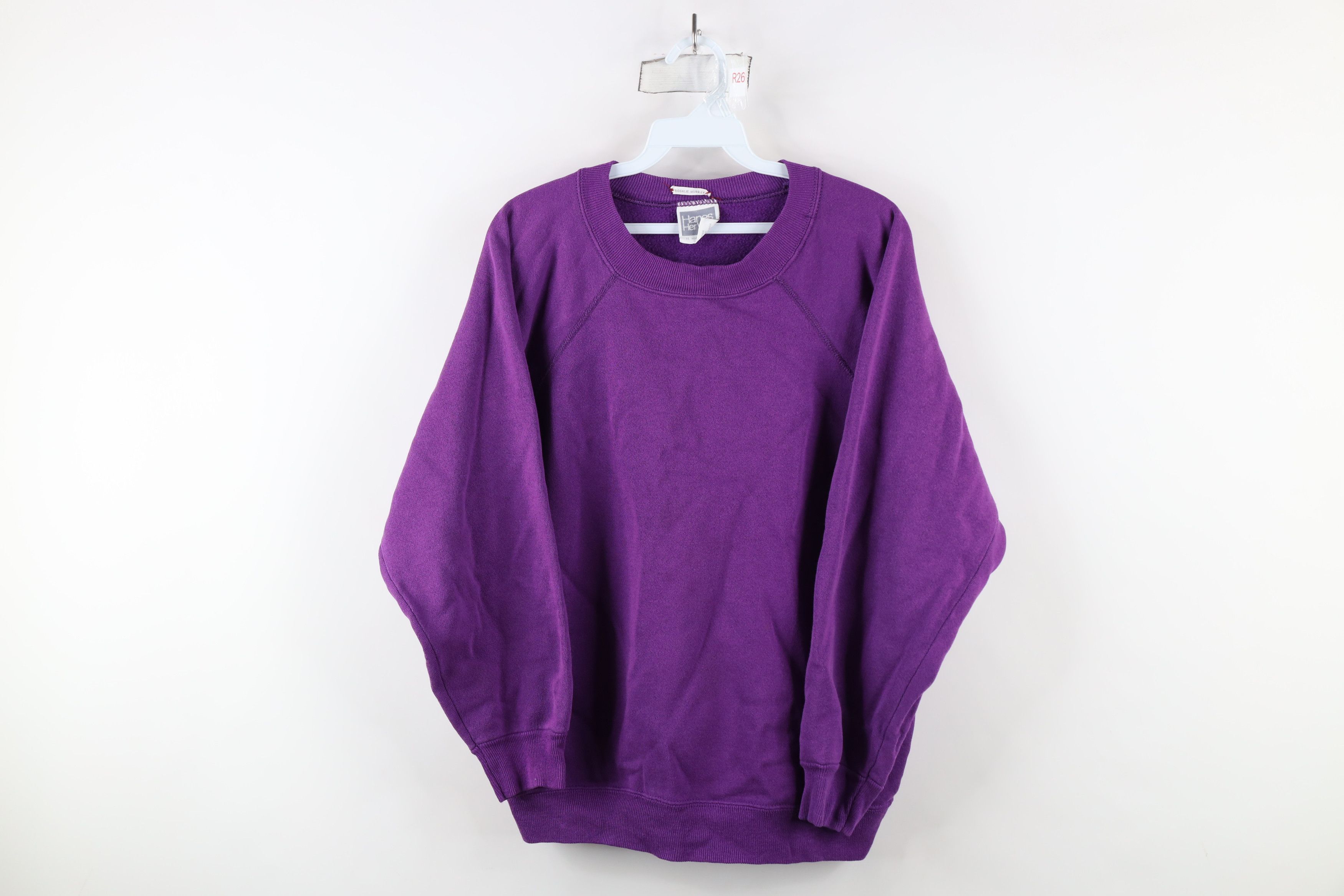 Vintage Vintage 90s Streetwear Blank Crewneck Sweatshirt Purple USA Size XL / US 12-14 / IT 48-50 - 1 Thumbnail