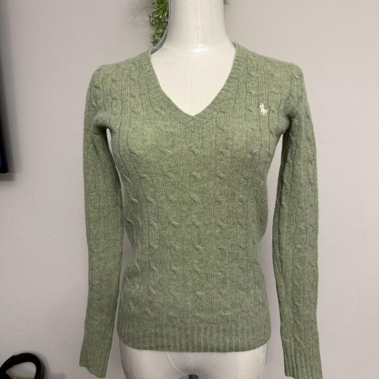 Polo Ralph Lauren V neck polo sage green preppy wool longsleeve sweater sz Xs Size XS / US 0-2 / IT 36-38 - 8 Thumbnail