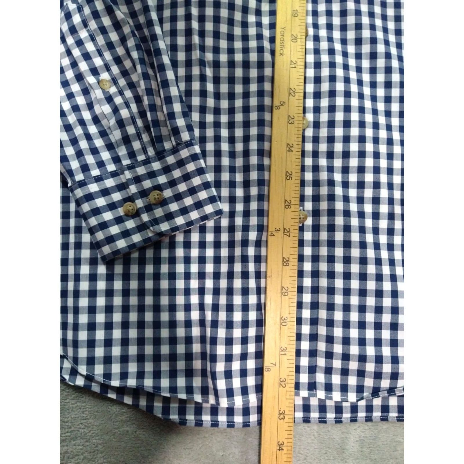 Charles Tyrwhitt Charles Tyrwhitt Shirt Blue Plaid Non Iron Classic Fit Long Sleeve Mens 2XL Size US XXL / EU 58 / 5 - 4 Thumbnail