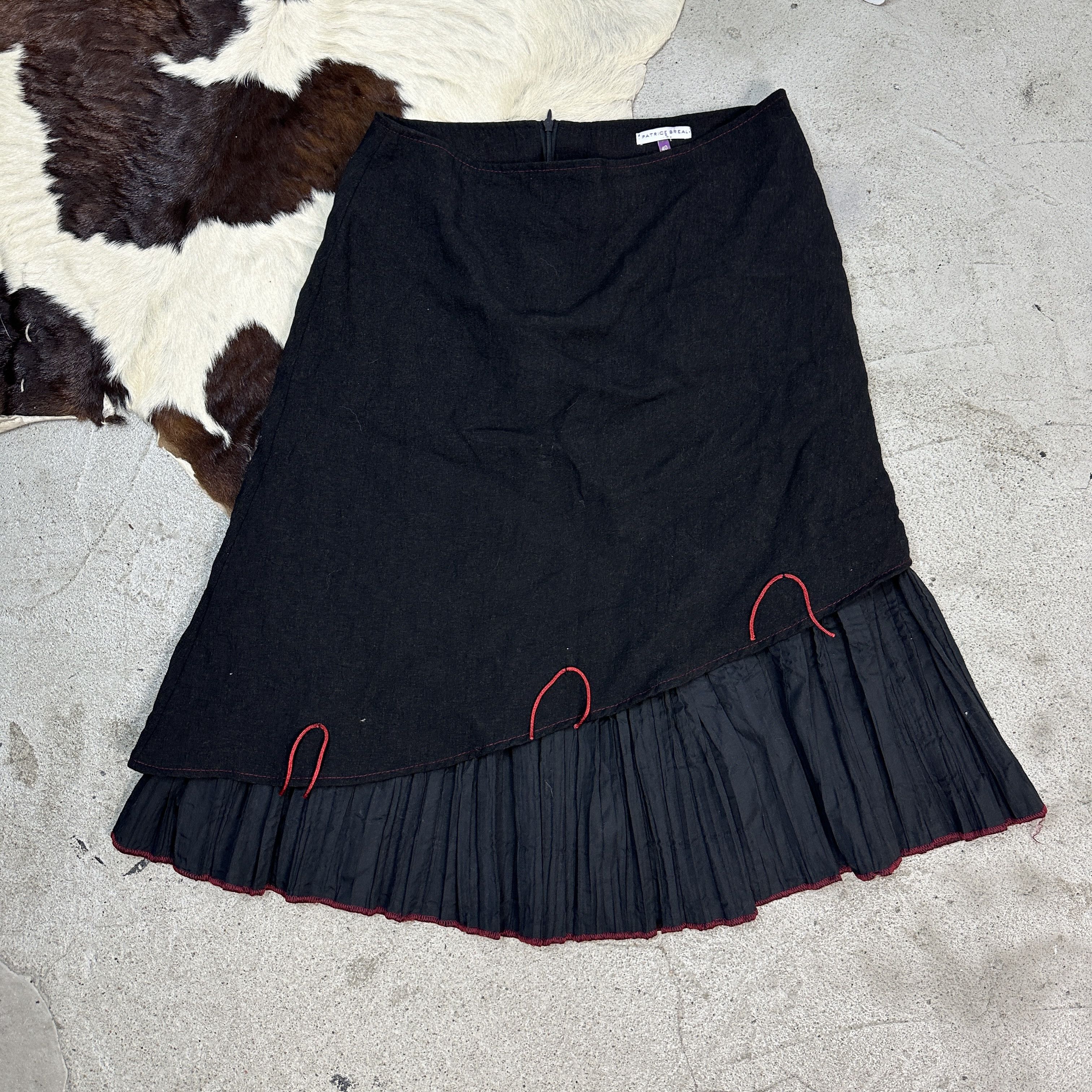 Vintage Layered Y2K Avant Garde Casual Archive Midi Skirt