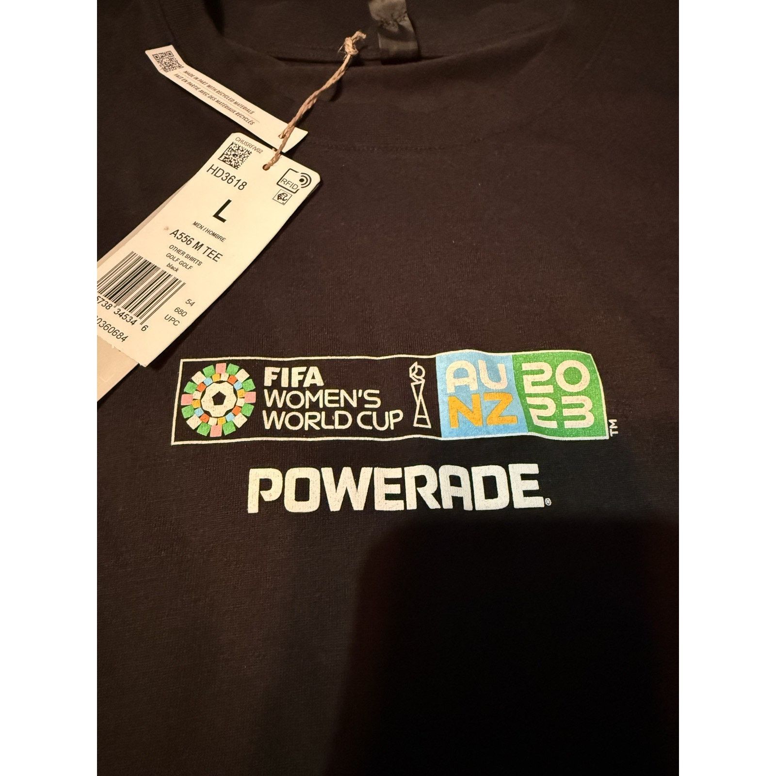 Adidas NWT FIFA Women’s World Cup 2023 Adidas Black Tee Sz L Size US L / EU 52-54 / 3 - 5 Thumbnail