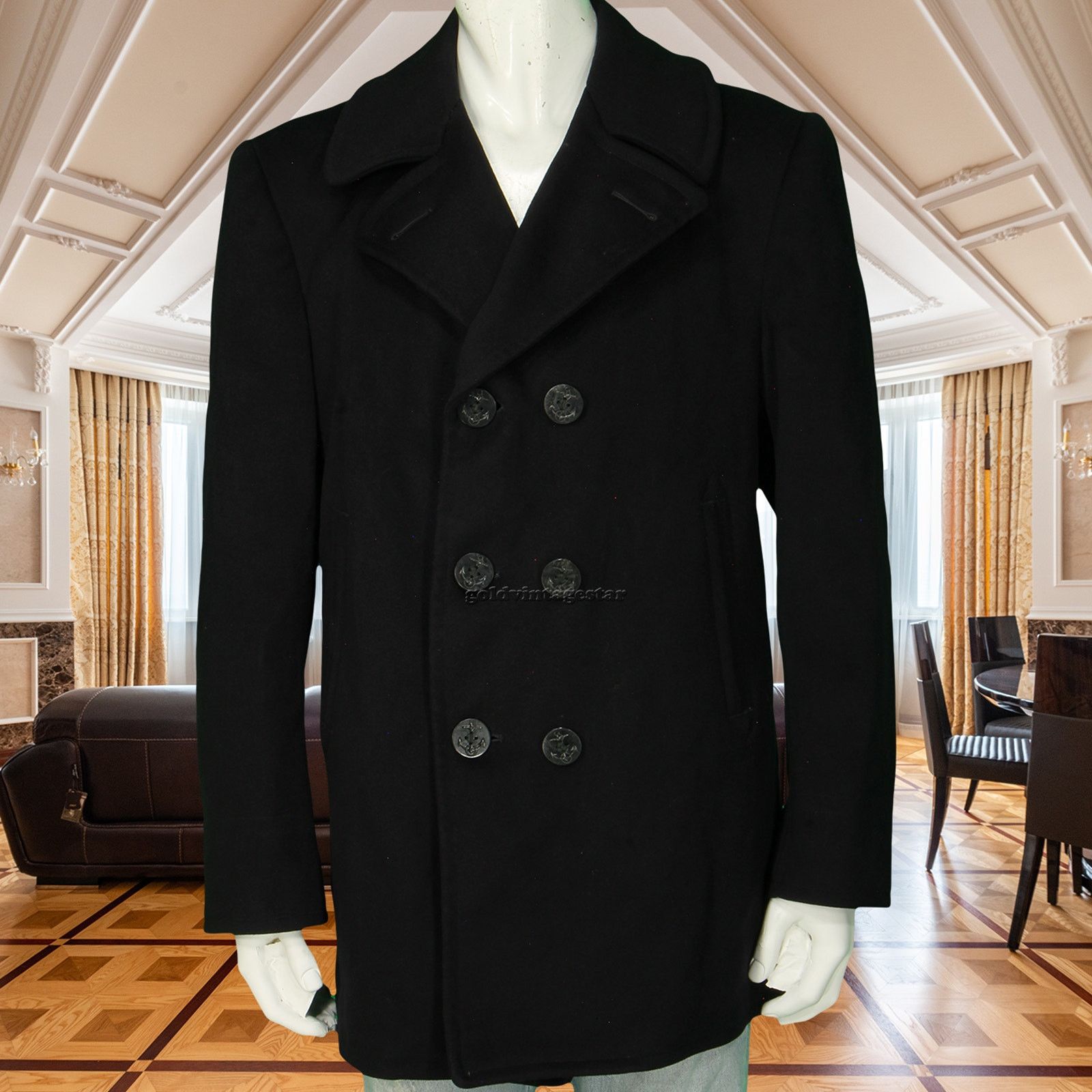 Other Vintage USN Anchor Wool Peacoat Jacket 50s Size US L / EU 52-54 / 3 - 1 Thumbnail