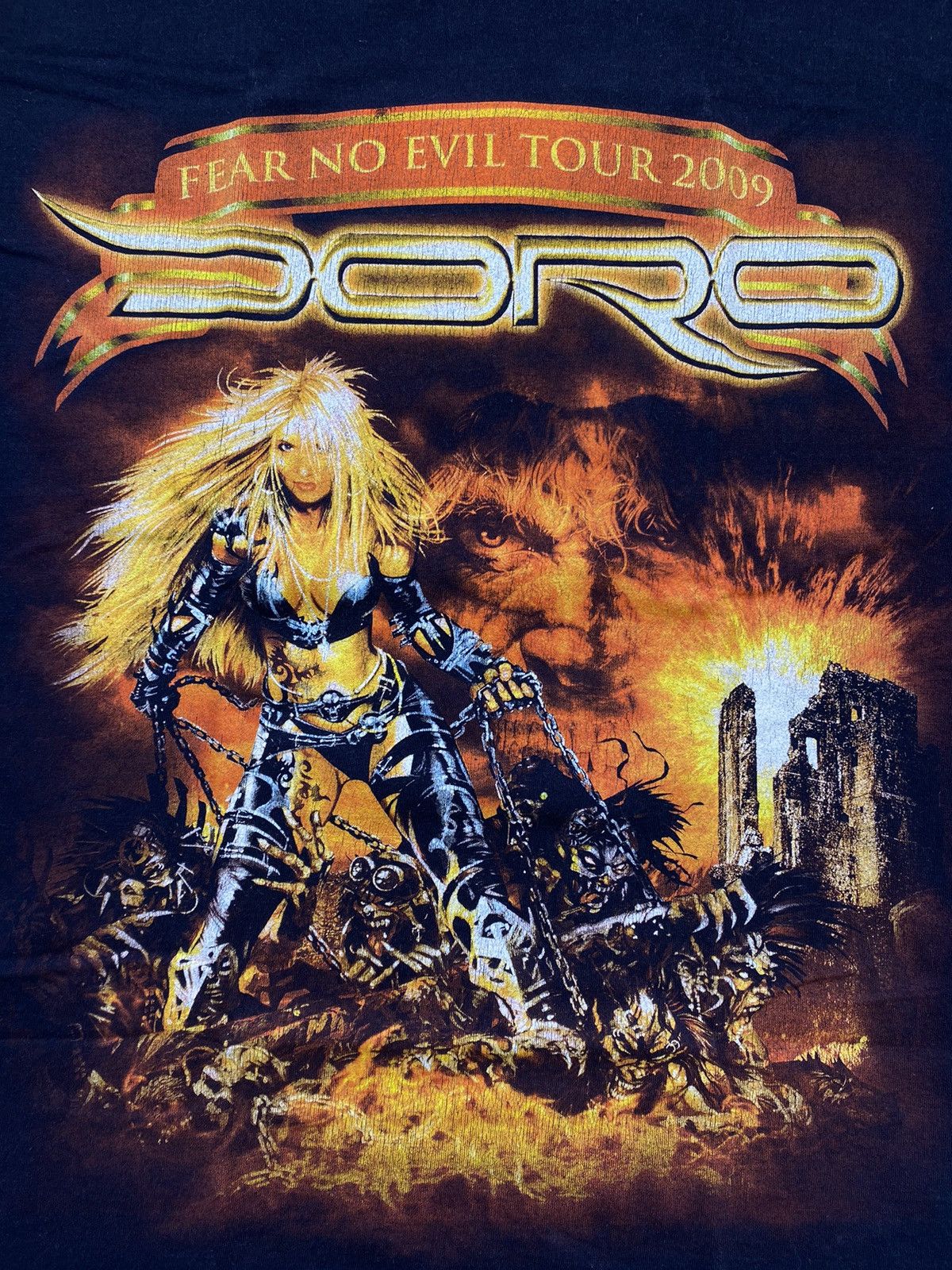 Band Tees × Vintage Vintage Doro Pesch Men’s Black T-shirt With Big Logo Large Size US L / EU 52-54 / 3 - 6 Thumbnail