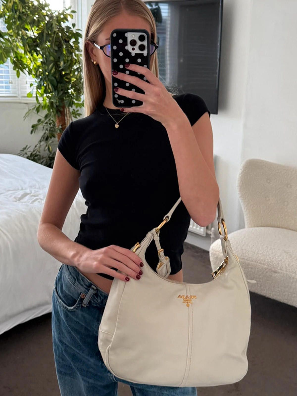 Prada Prada Vitello Daino Hobo Bag Size ONE SIZE - 2 Thumbnail