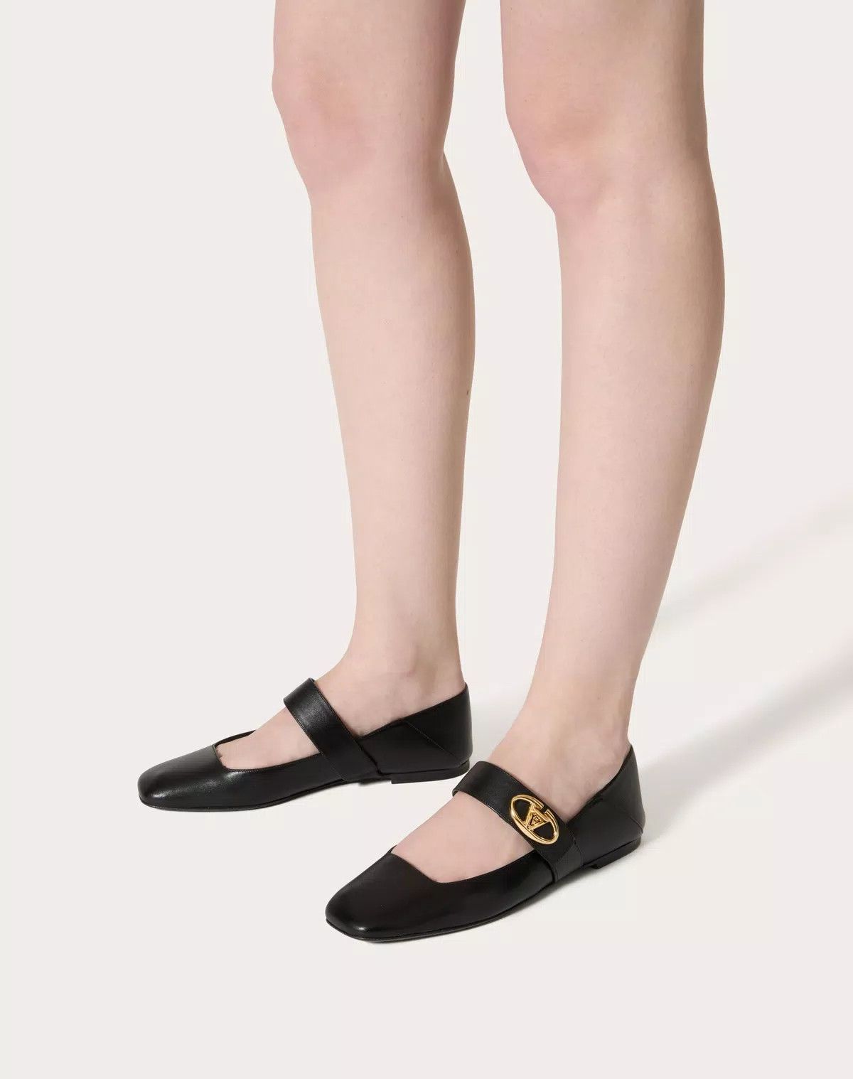 Valentino o1s1wg110625 Vlogo Locker Mary Jane Ballerina in Black Size US 11 / IT 41 - 6 Thumbnail