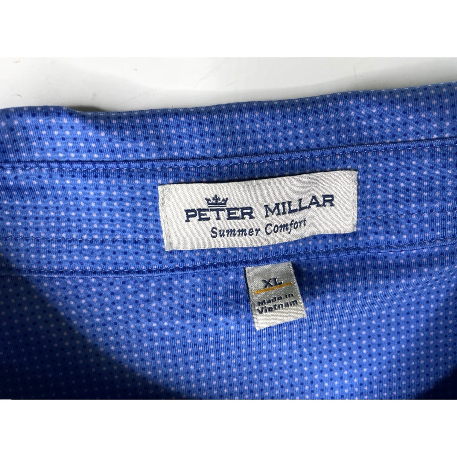 Peter Millar Peter Millar Summer Comfort Polo Shirt Men’s XL Short Sleeve Golf Polka Dots AOP Blue Comfortable Breathable Stretch Geometric Pattern Size US XL / EU 56 / 4 - 3 Thumbnail