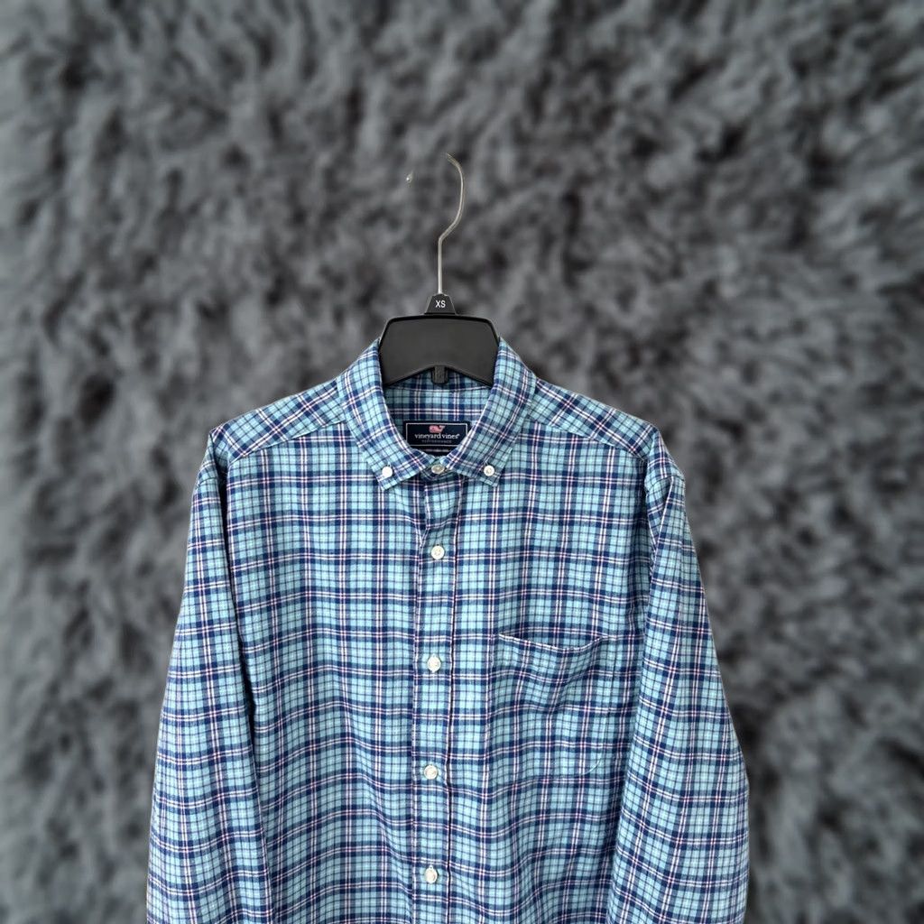 Vineyard Vines Vineyard Vines Performance Shirt Mens S Blue Pink Plaid Classic Fit Murray L/S Size US S / EU 44-46 / 1 - 1 Thumbnail