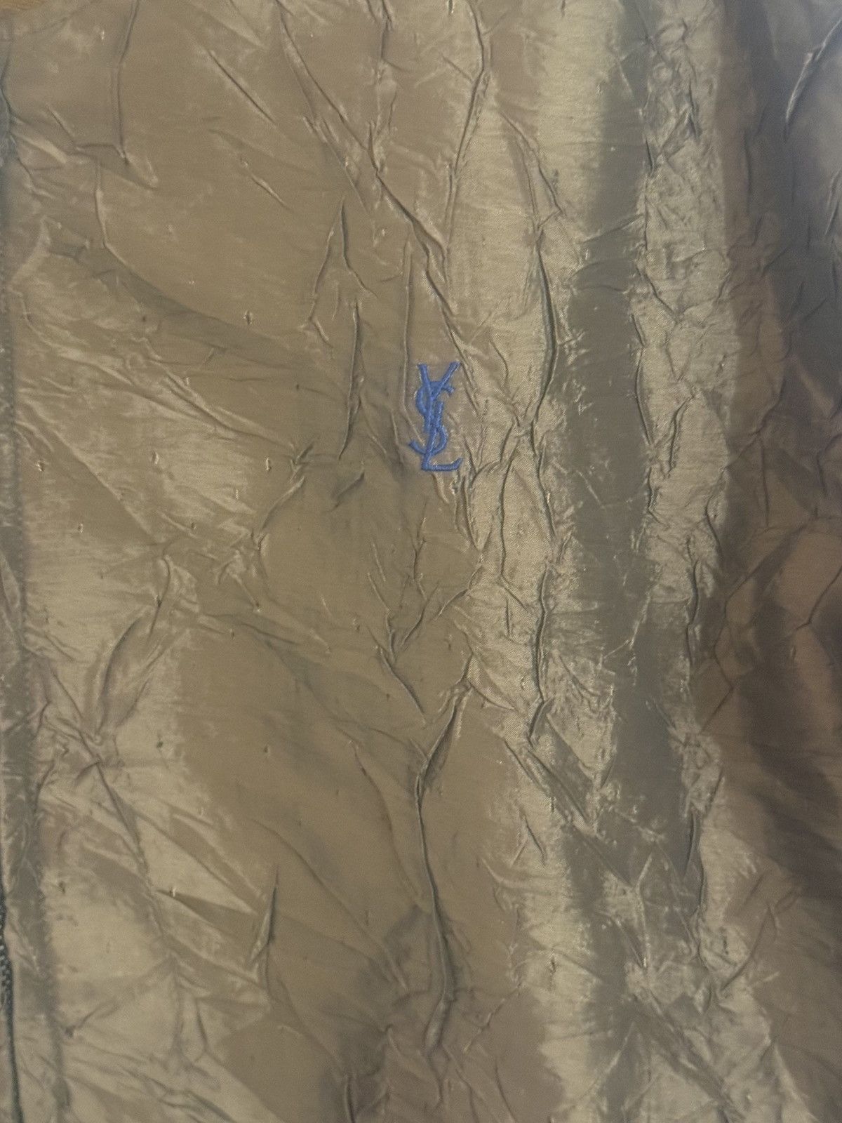 Saint Laurent Paris YSL metallic golden crinkled texture bomber jacket Size US L / EU 52-54 / 3 - 6 Thumbnail