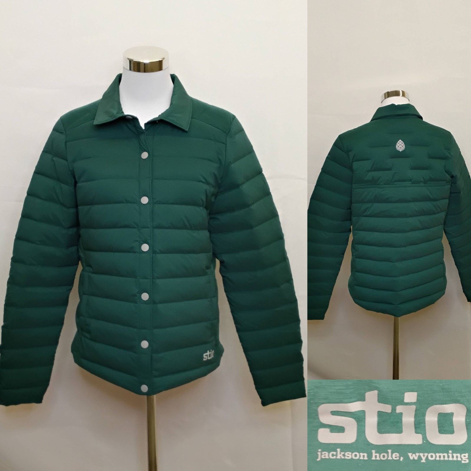 Stio Stio Down Jacket Women's M Green Collared Puffer Shacket Size M / US 6-8 / IT 42-44 - 1 Thumbnail